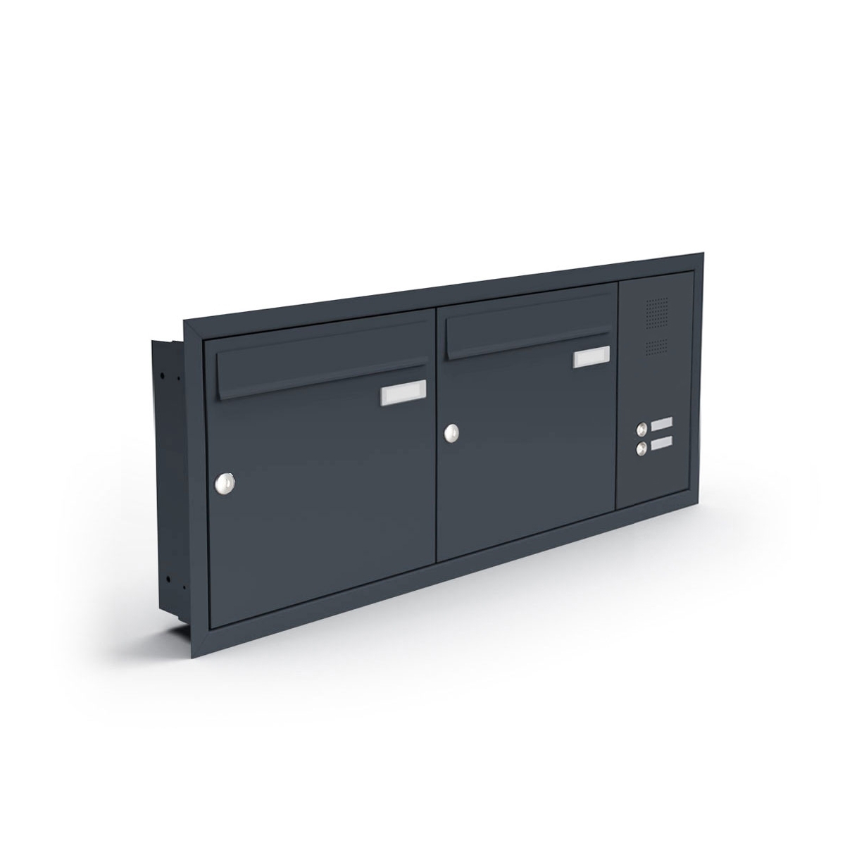 2er Edelstahl Unterputzbriefkasten BASIC Plus 382XU UP mit Klingelkasten seitlich - RAL 2er Edelstahl Unterputzbriefkasten BASIC Plus 382XU UP mit Klingelkasten seitlich - RAL