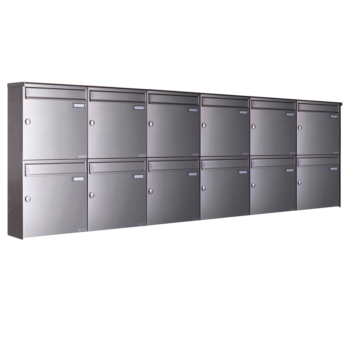 Boîte aux lettres 12x6 en acier inoxydable Design BASIC Plus 382XA AP - Acier inoxydable V2A brossé