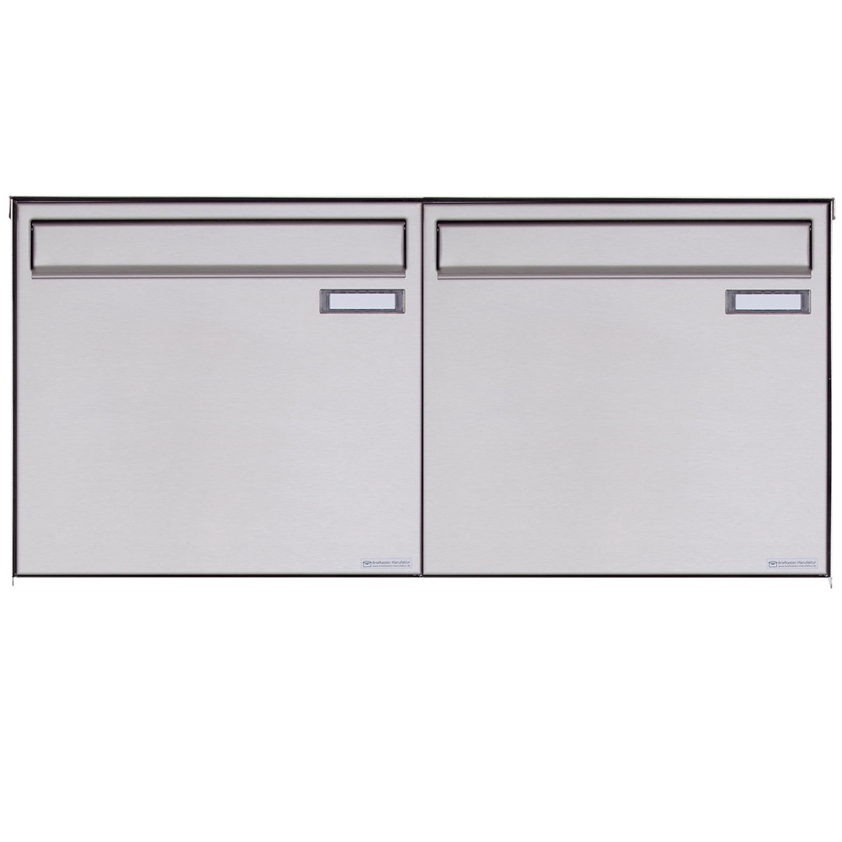 2er 2x1 Edelstahl Zaunbriefkasten BASIC Plus 382XZ - Entnahme rückseitig