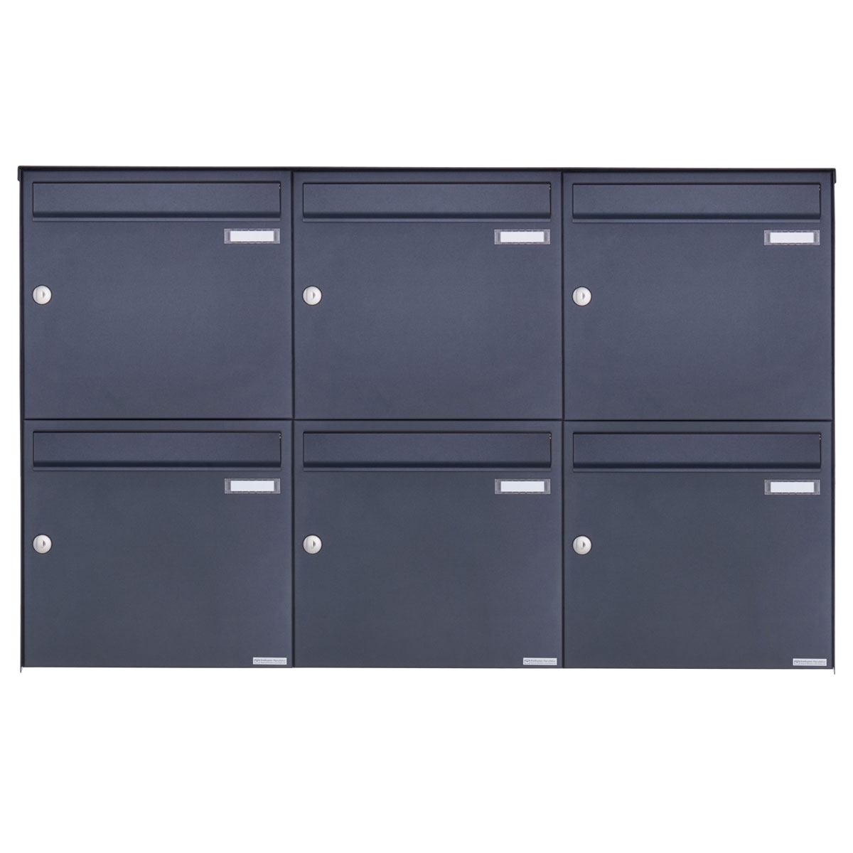 6er 3x2 stainless steel surface-mounted letterbox design BASIC Plus 382XA AP - RAL of your choice 6er 3x2 stainless steel surface-mounted letterbox design BASIC Plus 382XA AP - RAL of your choice
