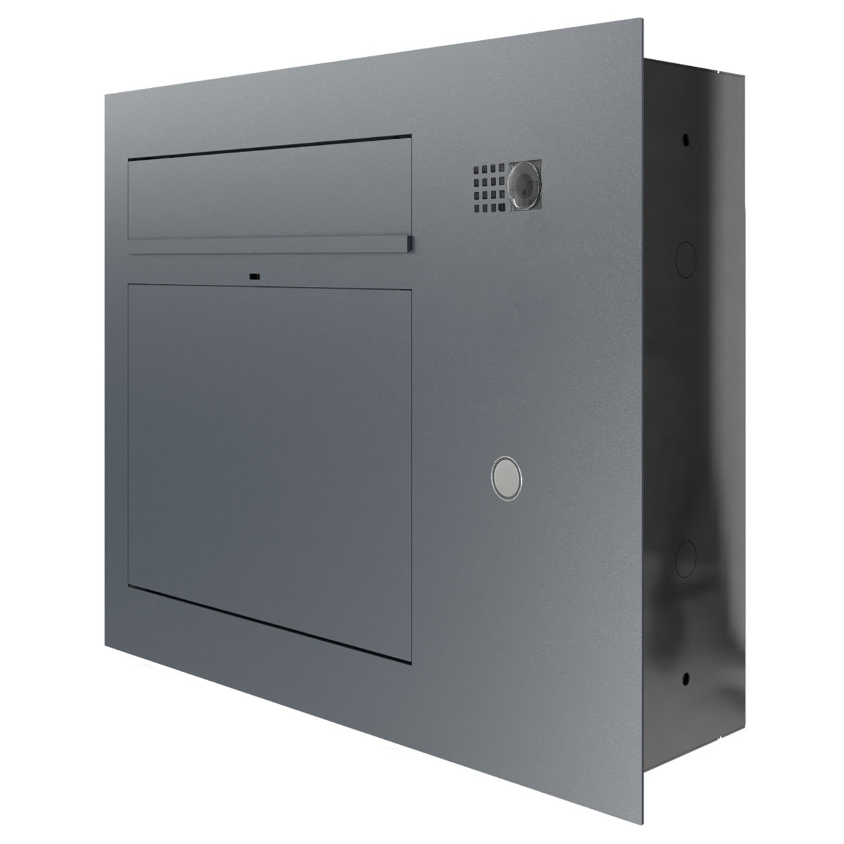 Design Unterputz Briefkasten GRIMM - Farbe nach Wahl mit COMELIT Ultra - VIDEO Set rechts