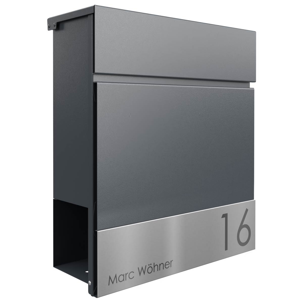 Briefkasten KANT Edition mit Zeitungsfach - Design Elegance 4 - RAL 7016 anthrazitgrau