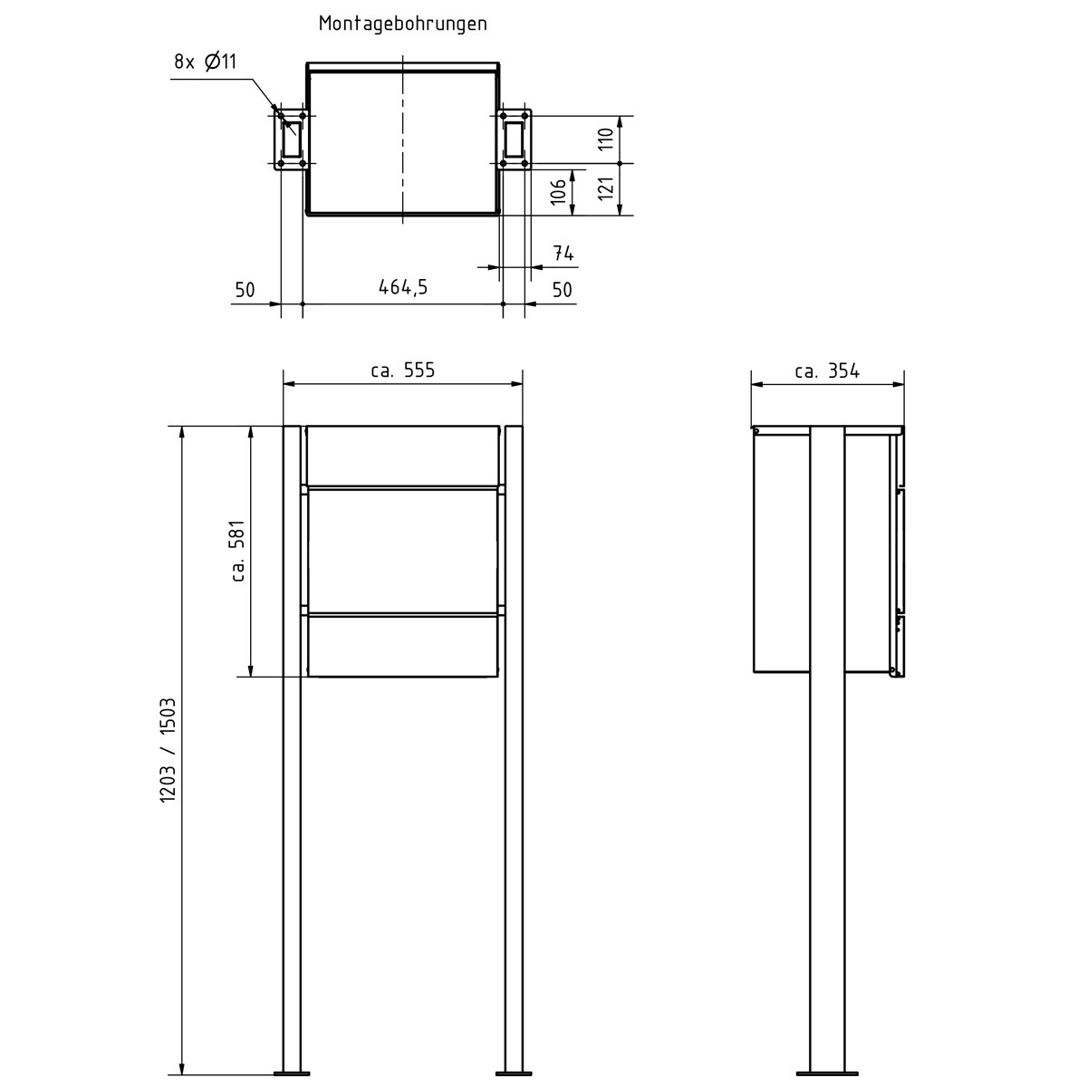 Freistehende Paketbox KANT Edition ST-Q - Design Elegance 4 - DB 703 eisenglimmer Freistehende Paketbox KANT Edition ST-Q - Design Elegance 4 - DB 703 eisenglimmer