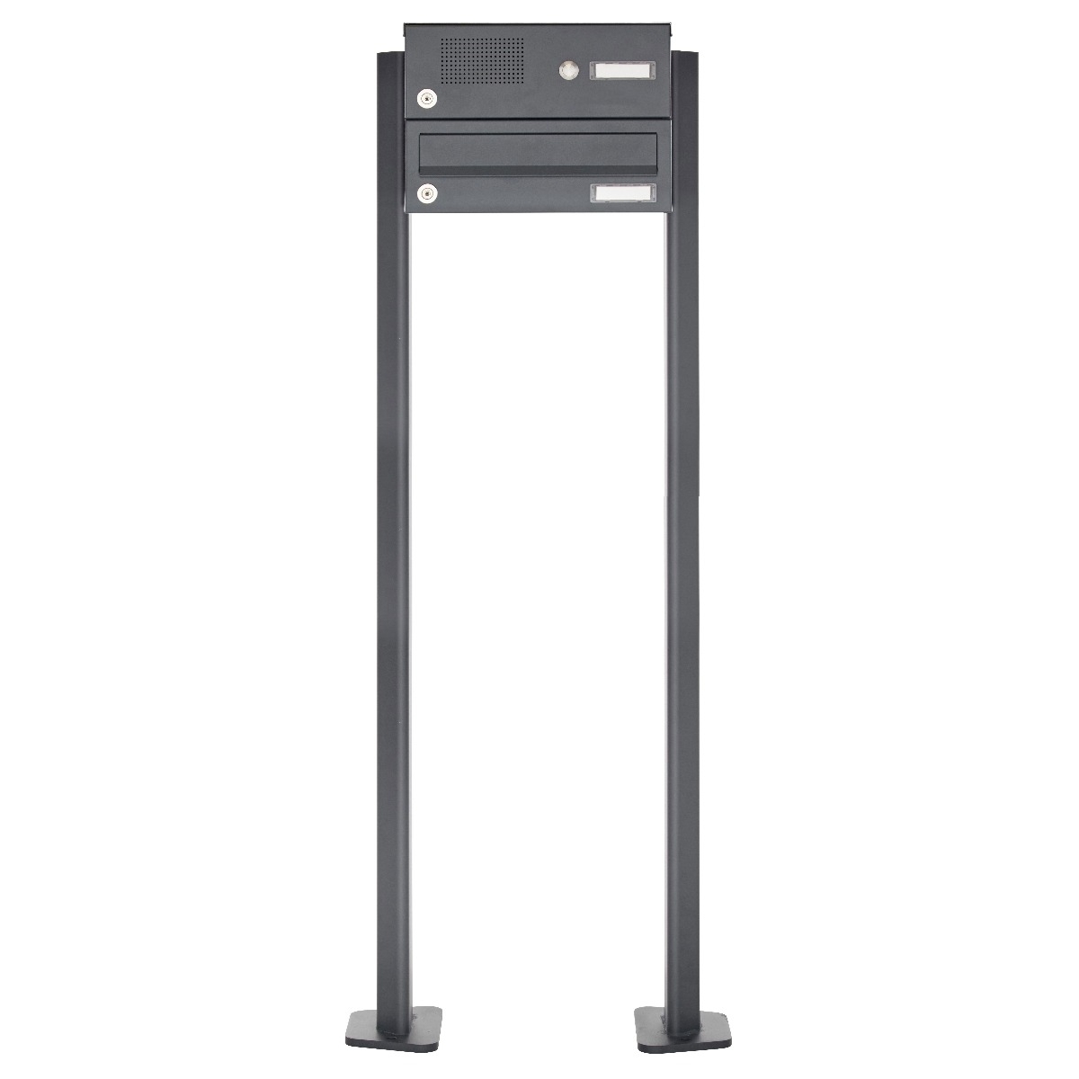 1er Edelstahl Standbriefkasten Design BASIC Plus 385 XP SP mit Klingelkasten - RAL nach Wahl 1er Edelstahl Standbriefkasten Design BASIC Plus 385 XP SP mit Klingelkasten - RAL nach Wahl