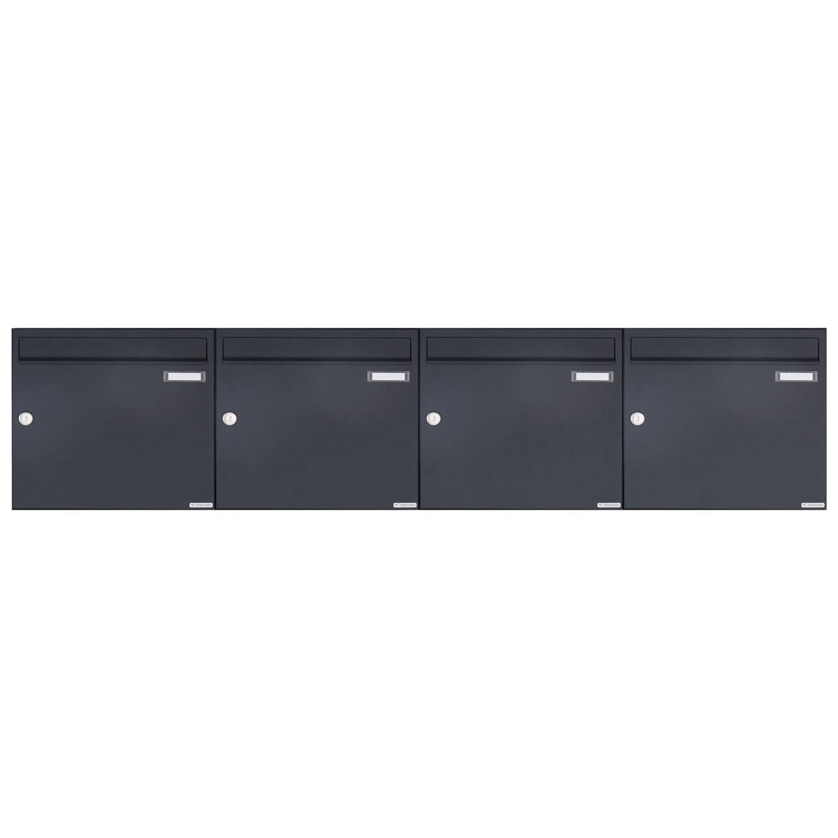 4er 4x1 surface-mounted letterbox design BASIC 382A AP - RAL 7016 anthracite grey 4er 4x1 surface-mounted letterbox design BASIC 382A AP - RAL 7016 anthracite grey
