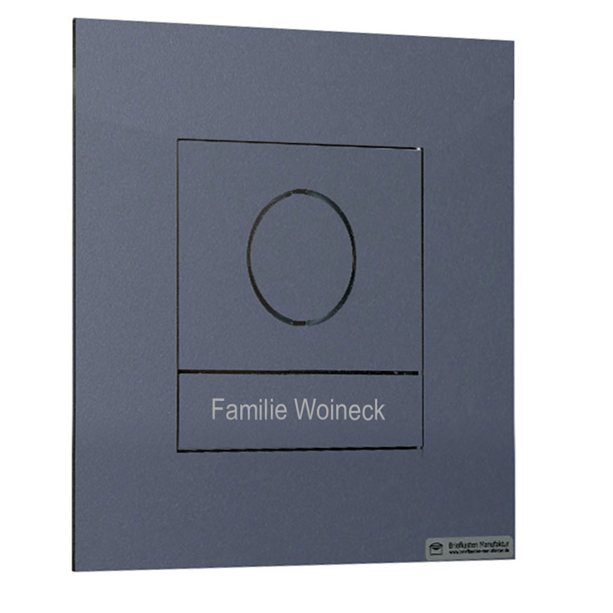 ff8028a9fe83b8e9869b7d938ad9db71597100b4 Cache frontal en acier inoxydable pour montage encastré du système 106 GIRA - préparé pour 1 module - RAL au choix