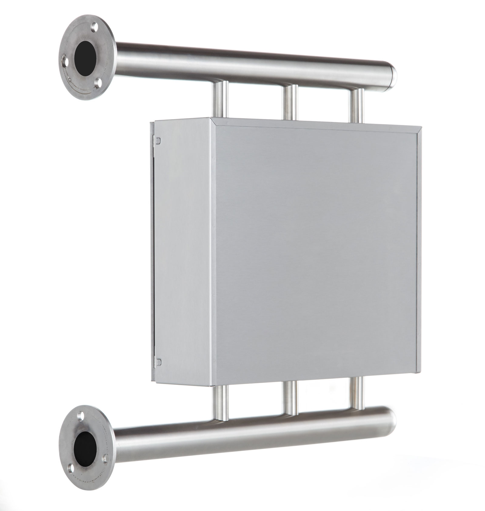 Edelstahl Briefkasten BASIC 810 W mit Zeitungsfach, zur seitlichen Wandmontage Edelstahl Briefkasten BASIC 810 W mit Zeitungsfach, zur seitlichen Wandmontage