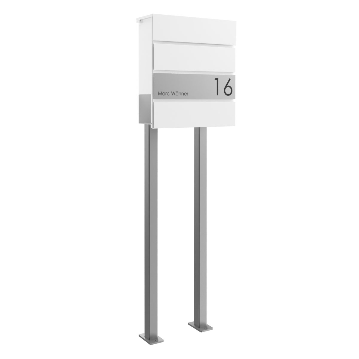 Cassetta per le lettere KANT Edition con vano portagiornali - Design Elegance 1 - Bianco traffico RAL 9016 Cassetta per le lettere KANT Edition con vano portagiornali - Design Elegance 1 - Bianco traffico RAL 9016