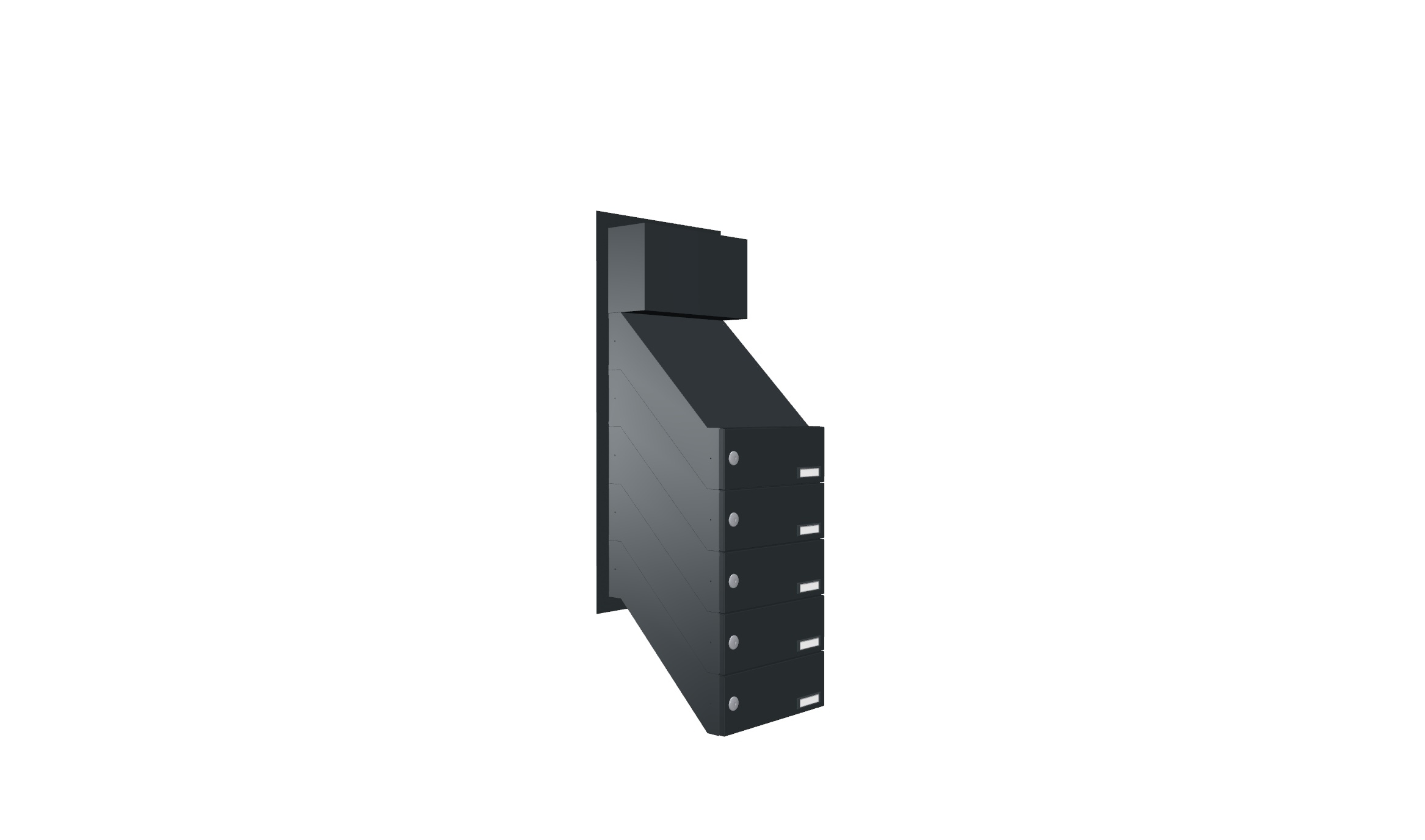 Through-the-wall letterbox system BASIC 623 powder-coated - Doorbell intercom - 5 parties Through-the-wall letterbox system BASIC 623 powder-coated - Doorbell intercom - 5 parties