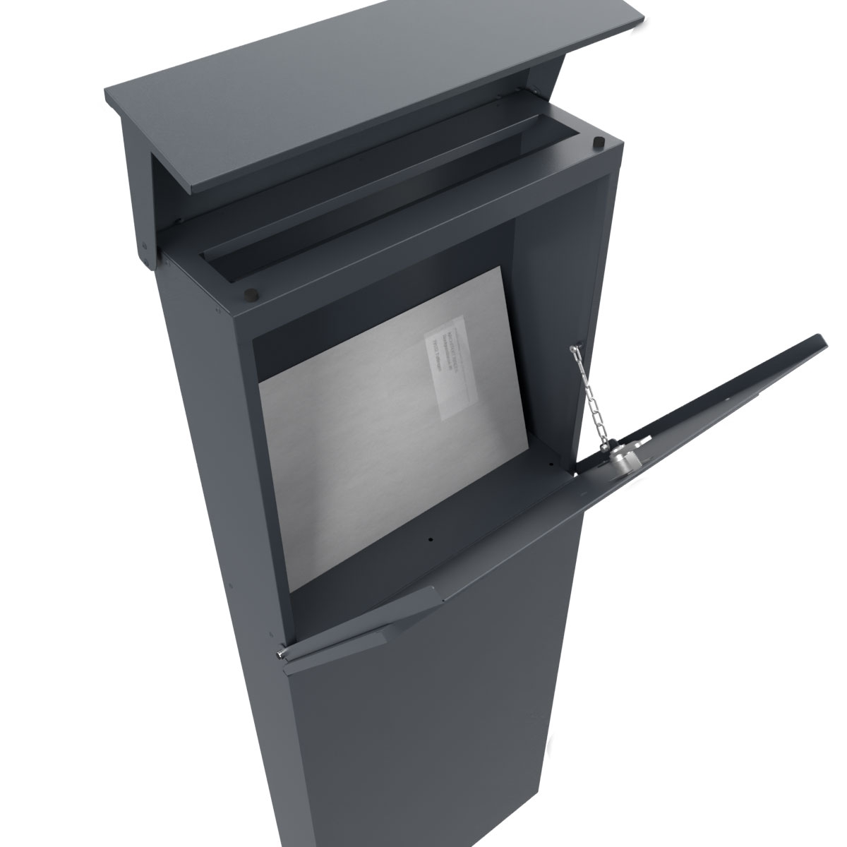 Pedestal letterbox LESSING Edition - Design Elegance 1 - RAL 7016 anthracite grey Pedestal letterbox LESSING Edition - Design Elegance 1 - RAL 7016 anthracite grey