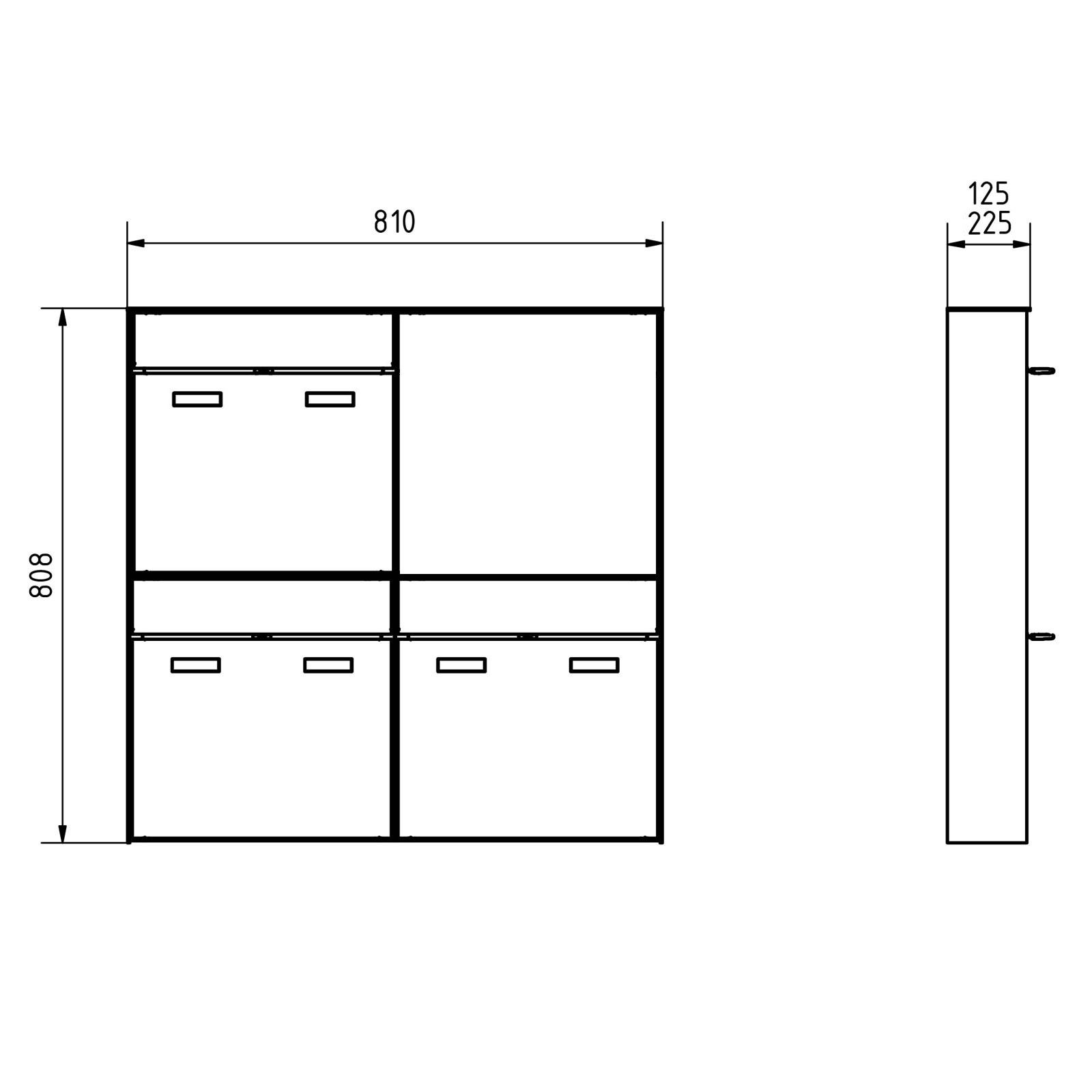 3-piece design surface-mounted letterbox GOETHE AP - RAL of your choice - DoorBird video intercom system