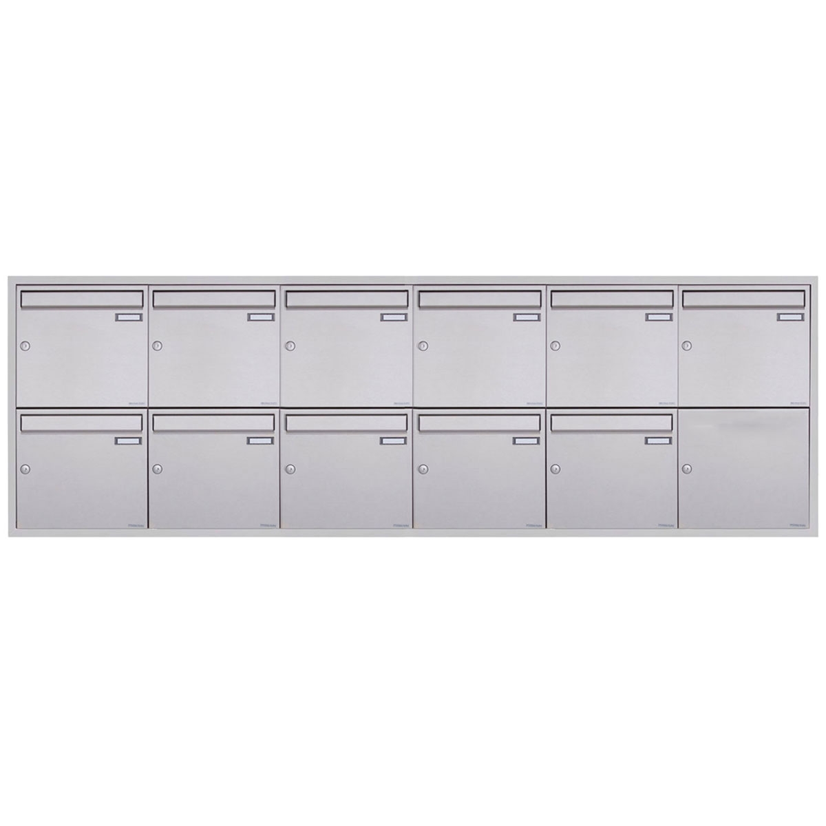 11er 6x2 Edelstahl Unterputz Briefkastenanlage BASIC Plus 382XU UP - Edelstahl geschliffen - 11 Parteien 11er 6x2 Edelstahl Unterputz Briefkastenanlage BASIC Plus 382XU UP - Edelstahl geschliffen - 11 Parteien