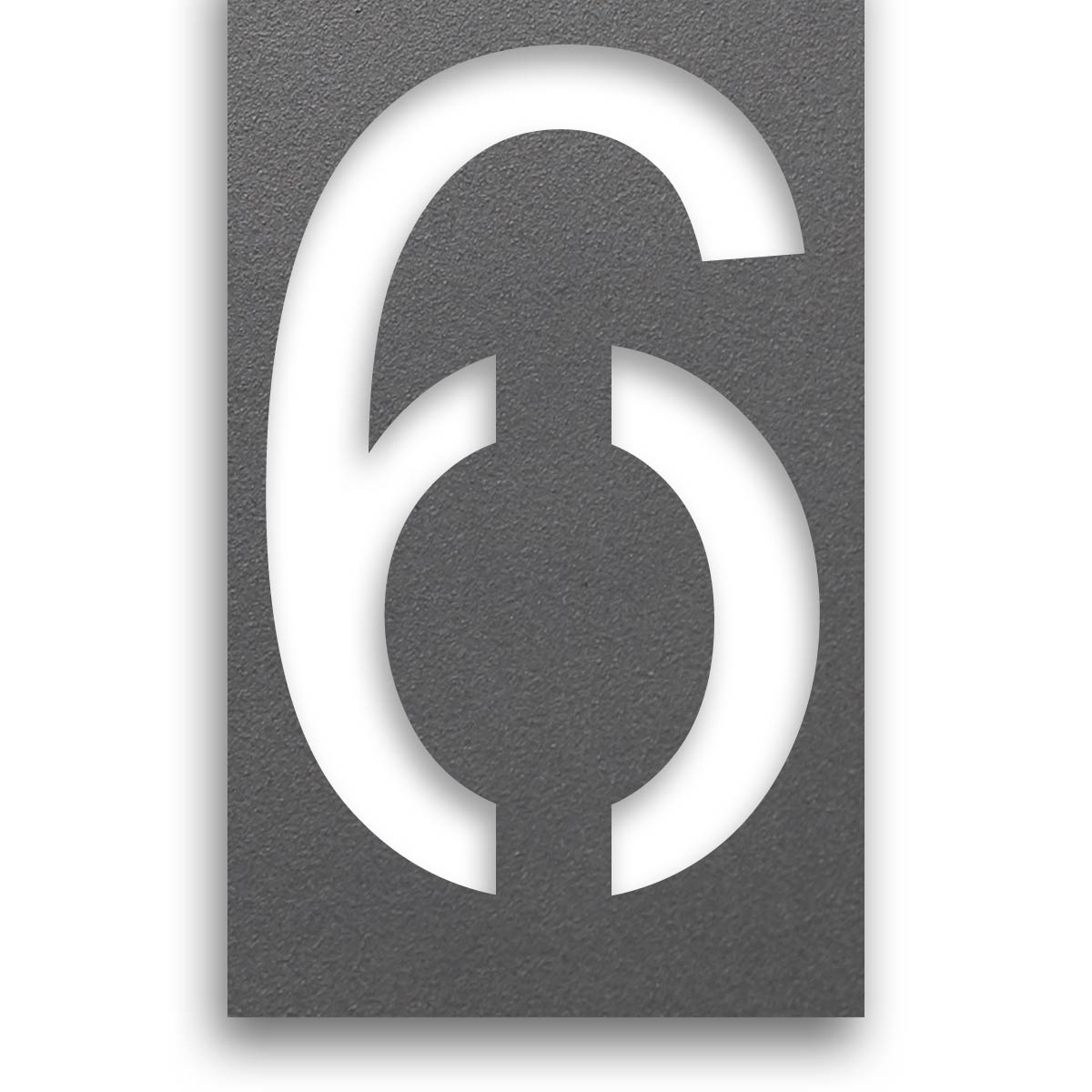 b25b4a6a25a526ab14bc1933eba89e724412bae9 Hausnummer 6 als Durchgravur - RAL nach Wahl