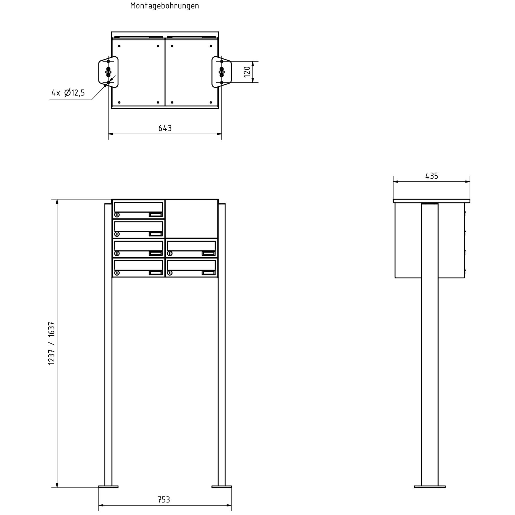 Sistema di cassette postali Design BASIC 385P-SP con citofono a campanello incl. rivestimento laterale e copertura antipioggia - Cassette postali orizzontali Sistema di cassette postali Design BASIC 385P-SP con citofono a campanello incl. rivestimento laterale e copertura antipioggia - Cassette postali orizzontali
