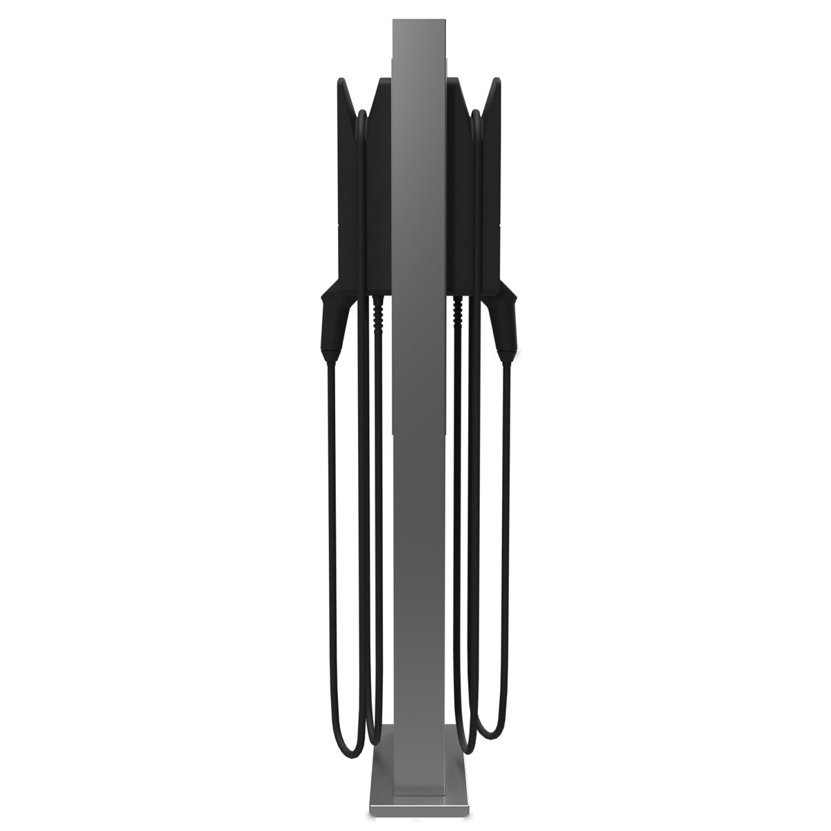 Stèle en acier inoxydable GRIMM 605 pour deux Wallbox - Wallbox individuelle préparée - Acier inoxydable poli