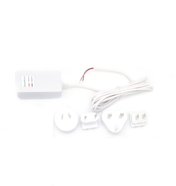 DoorBird plug-in power supply with 4 country adapters (EU, US, UK, AU), 100-240 VAC to 15VDC @ 1A DoorBird plug-in power supply with 4 country adapters (EU, US, UK, AU), 100-240 VAC to 15VDC @ 1A