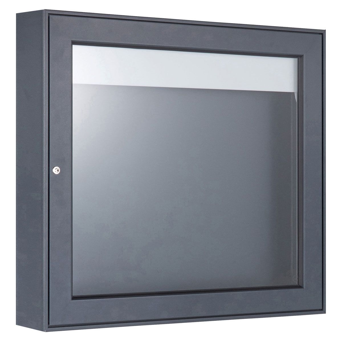 Gablota natynkowa BASIC Plus 389 AP - 710x660 - RAL 7016 szary antracyt matowy o drobnej strukturze Gablota natynkowa BASIC Plus 389 AP - 710x660 - RAL 7016 szary antracyt matowy o drobnej strukturze