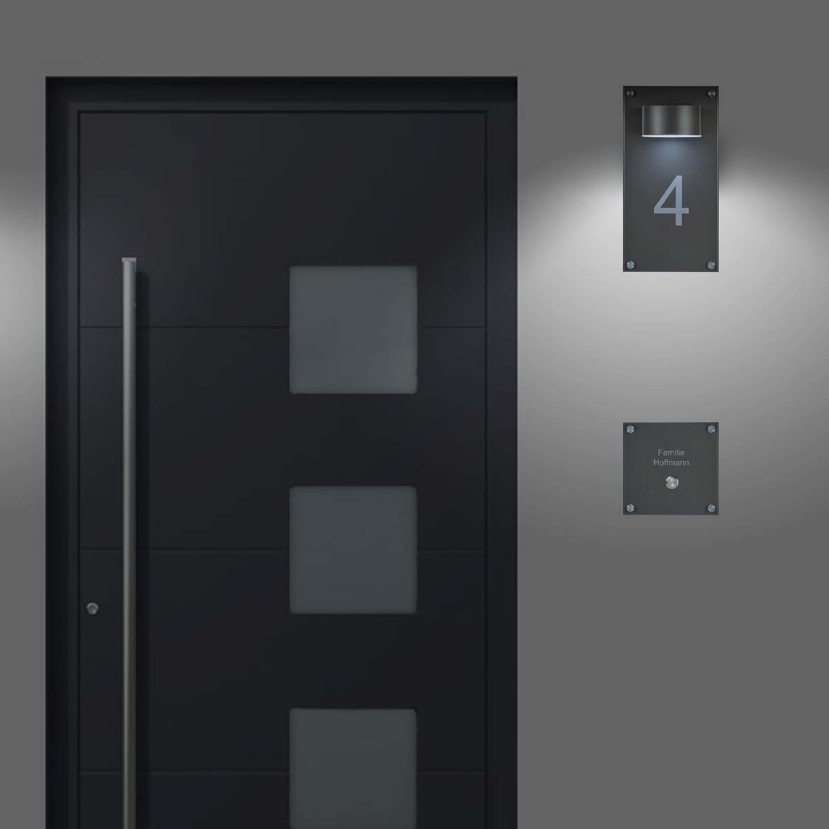 4f98bbcc50c06c53f9ebadf0bd24d7c365596ca1 Edelstahl Klingelplatte OHAIN - RAL nach Wahl