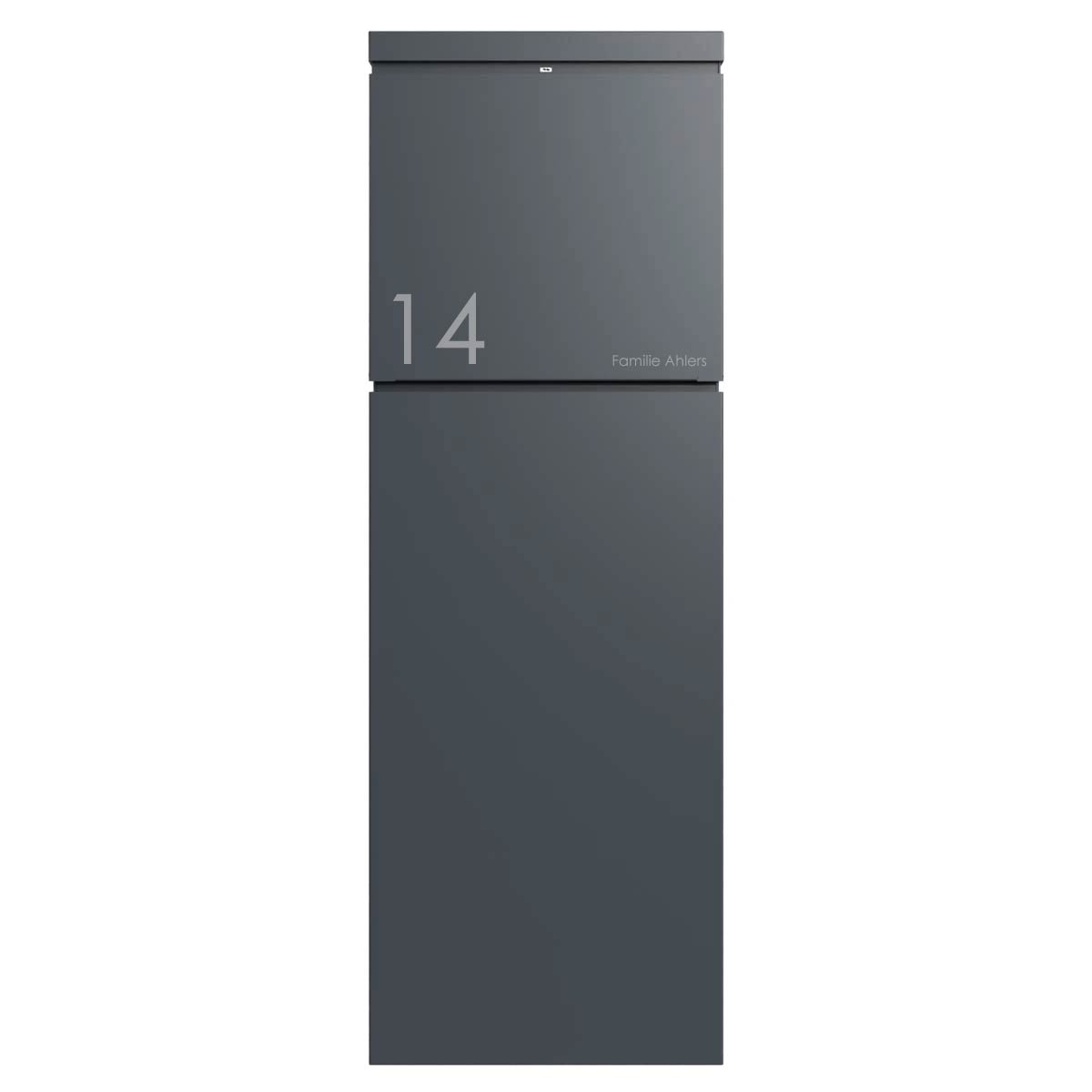 Designerska skrzynka na listy na cokole BRENTANO® - RAL 7016 szary antracytowy
