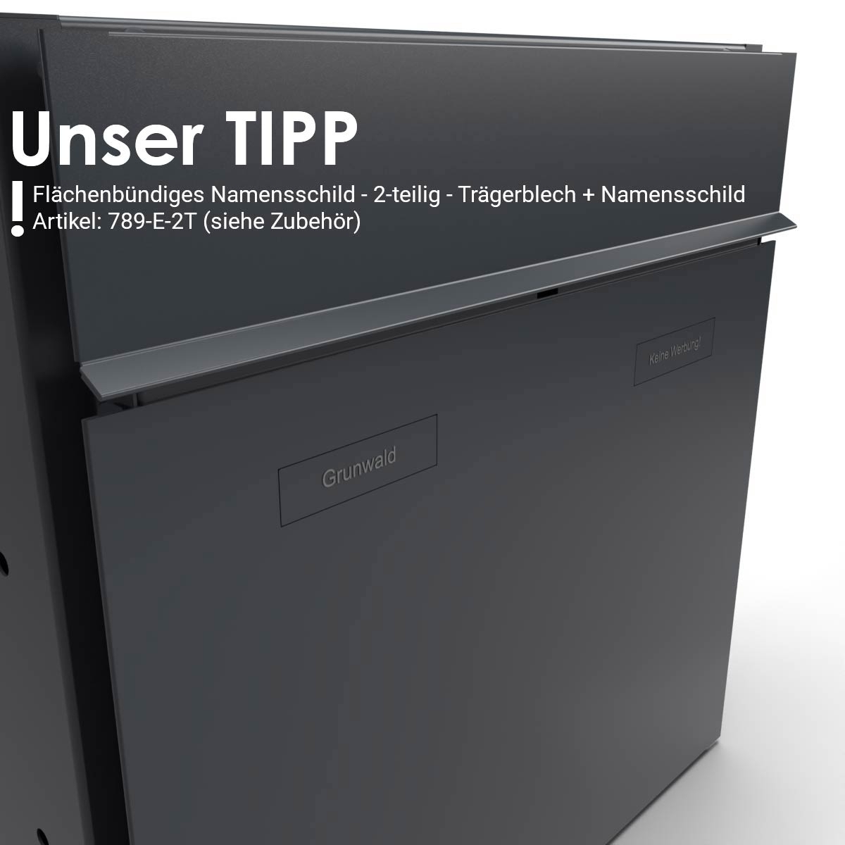 4er 2x2 Design surface-mounted letterbox system GOETHE AP - RAL of your choice