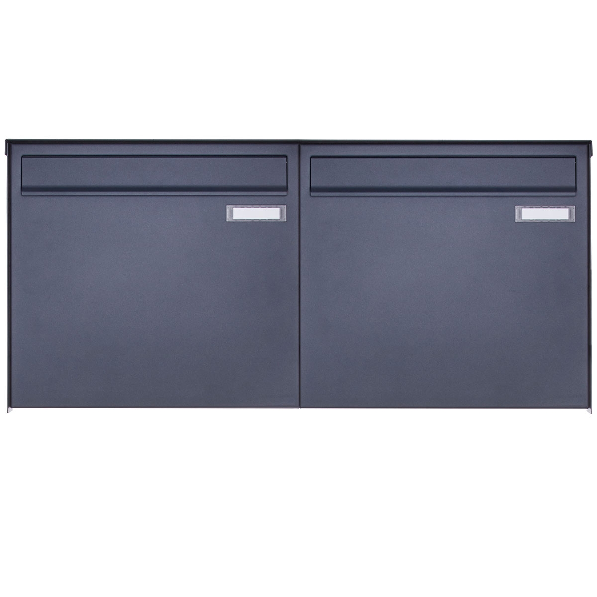 2er 2x1 Edelstahl Zaunbriefkasten BASIC Plus 382XZ - RAL nach Wahl - Entnahme rückseitig 2er 2x1 Edelstahl Zaunbriefkasten BASIC Plus 382XZ - RAL nach Wahl - Entnahme rückseitig
