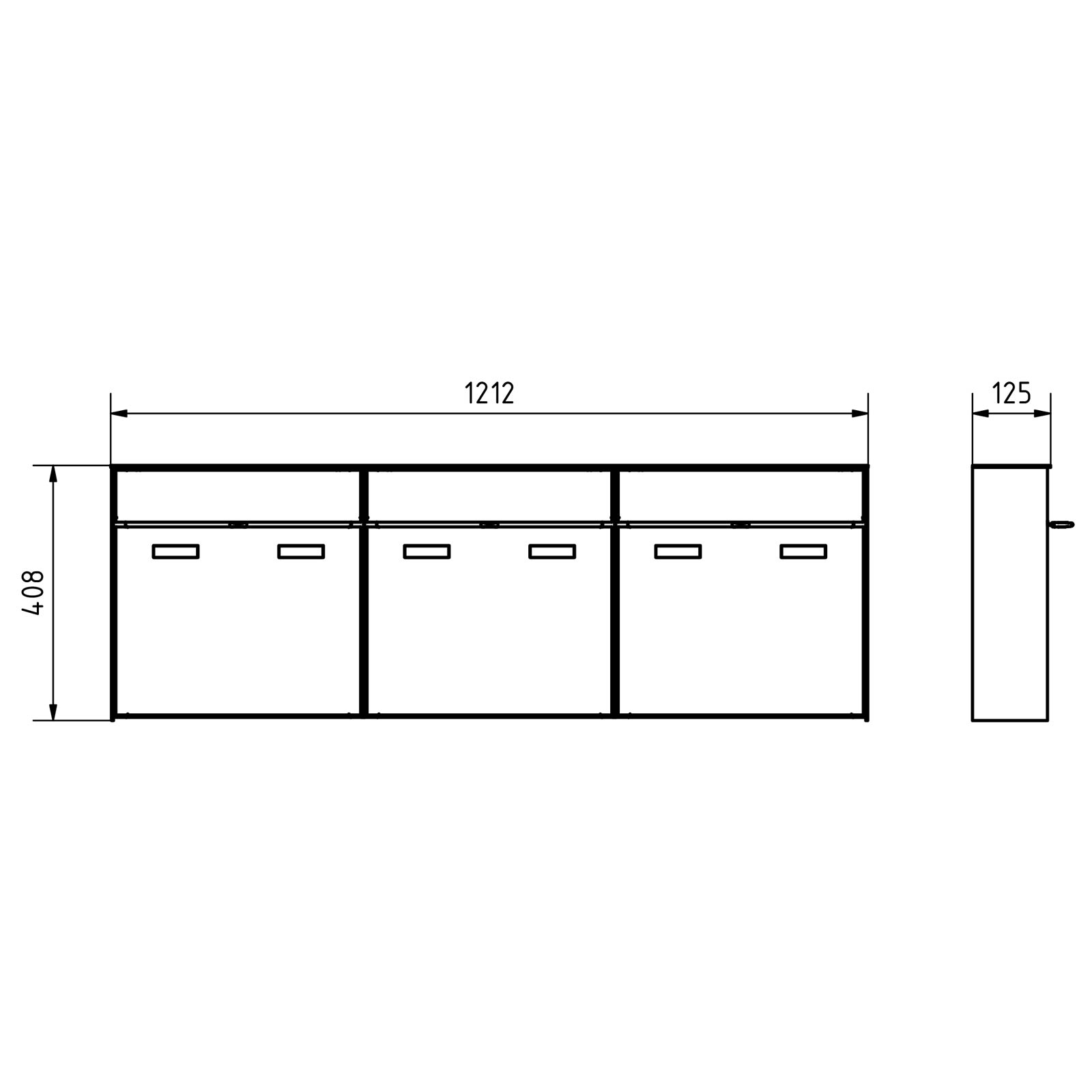 3er 3x1 Sistema de buzones de superficie GOETHE AP - RAL a elegir 3er 3x1 Sistema de buzones de superficie GOETHE AP - RAL a elegir