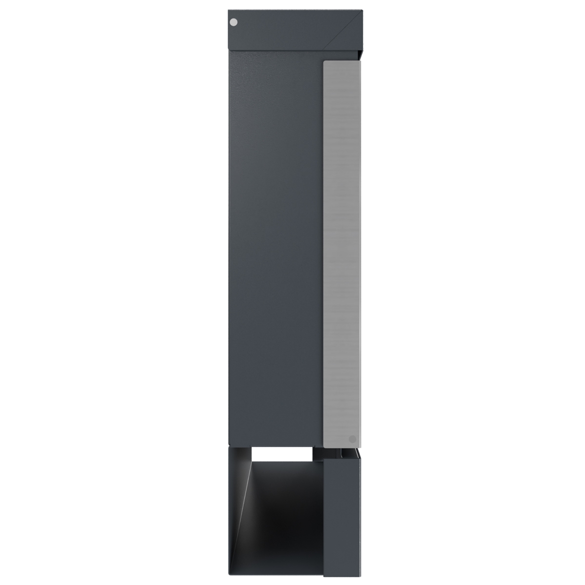 Design Briefkasten BRENTANO® mit Zeitungsfach - BI-Color VA geschliffen - RAL 7016 anthrazitgrau