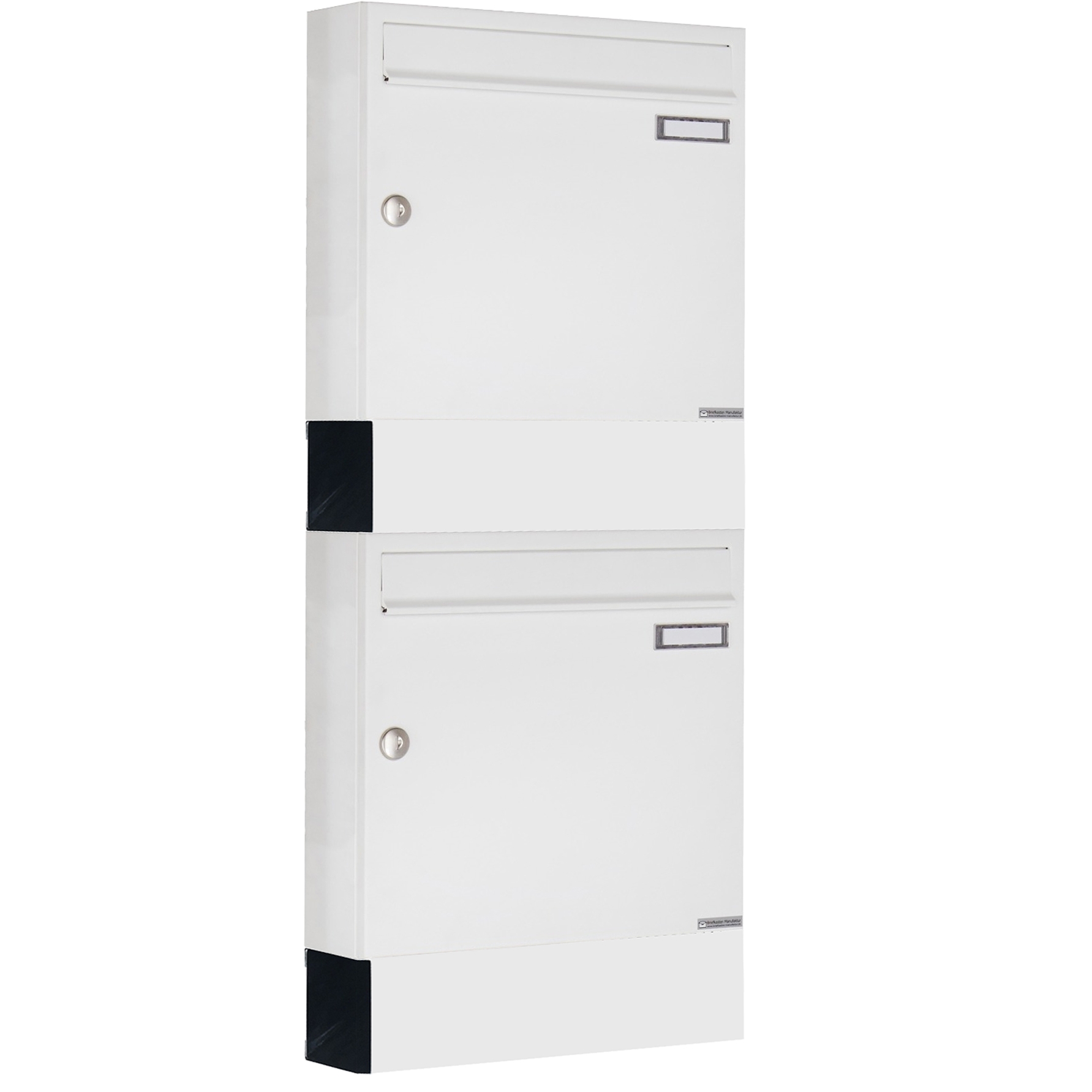 2-piece surface-mounted letterbox design BASIC 382A AP with newspaper compartment - RAL 9016 traffic white