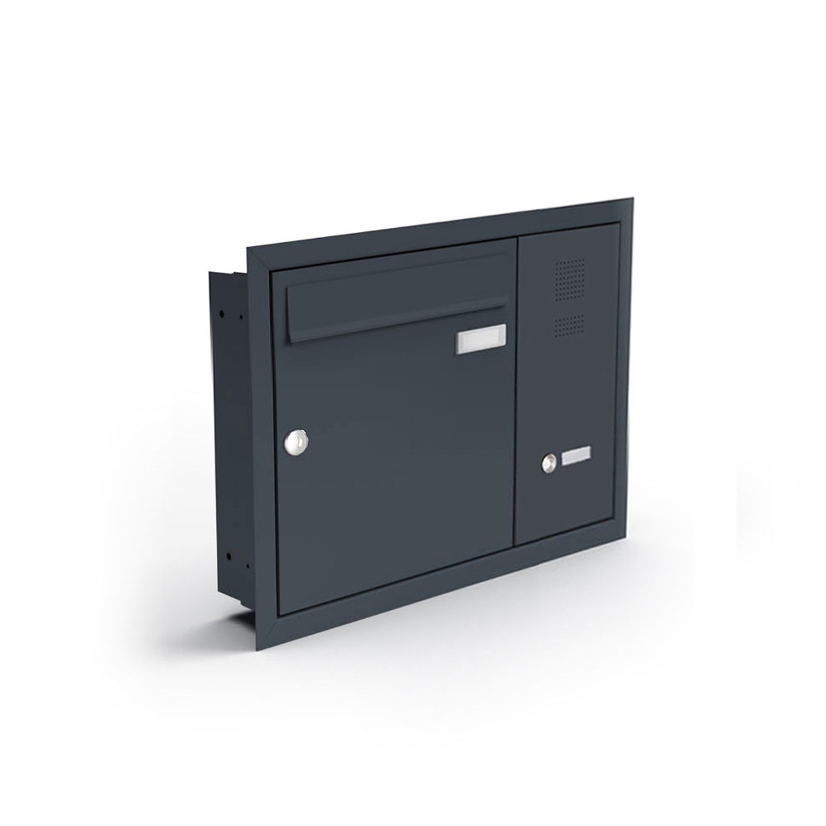 Cassetta per le lettere da incasso BASIC Plus 382XU UP in acciaio inox con campanello laterale - RAL