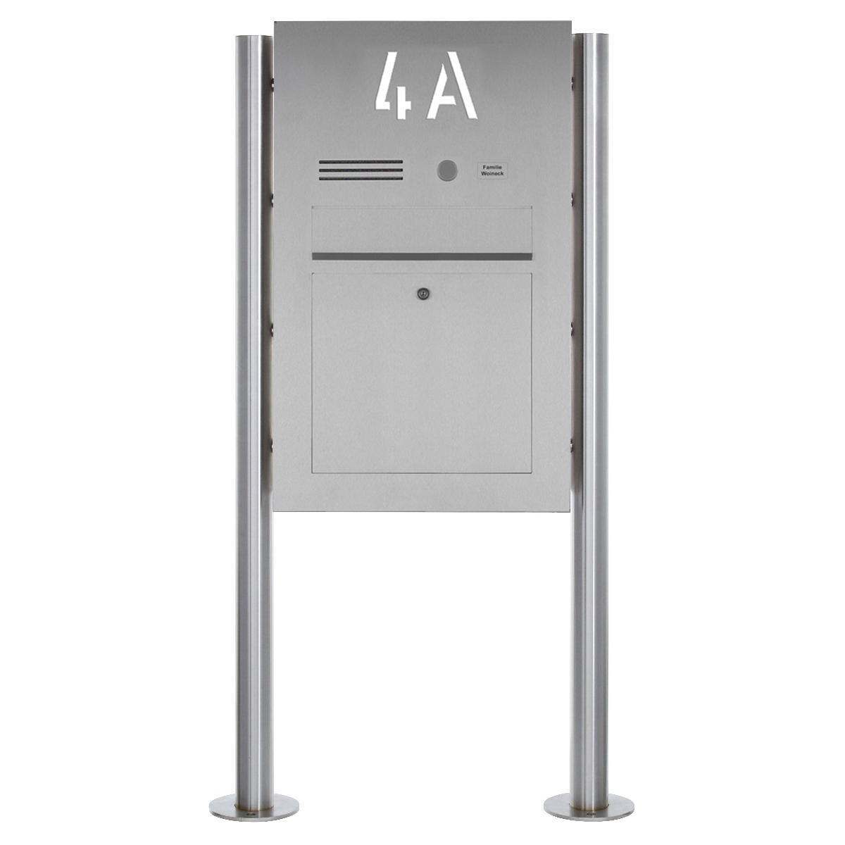 Stainless steel free-standing letterbox Designer BIG ST-R - Backlit house number - INDIVIDUAL Stainless steel free-standing letterbox Designer BIG ST-R - Backlit house number - INDIVIDUAL