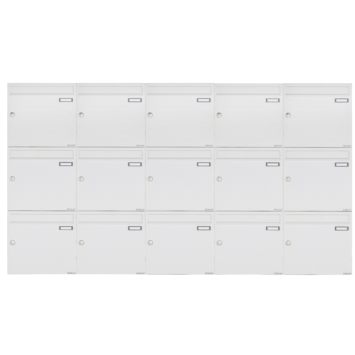 15er 5x3 Aufputz Briefkastenanlage Design BASIC 382A AP - RAL 9016 verkehrsweiß