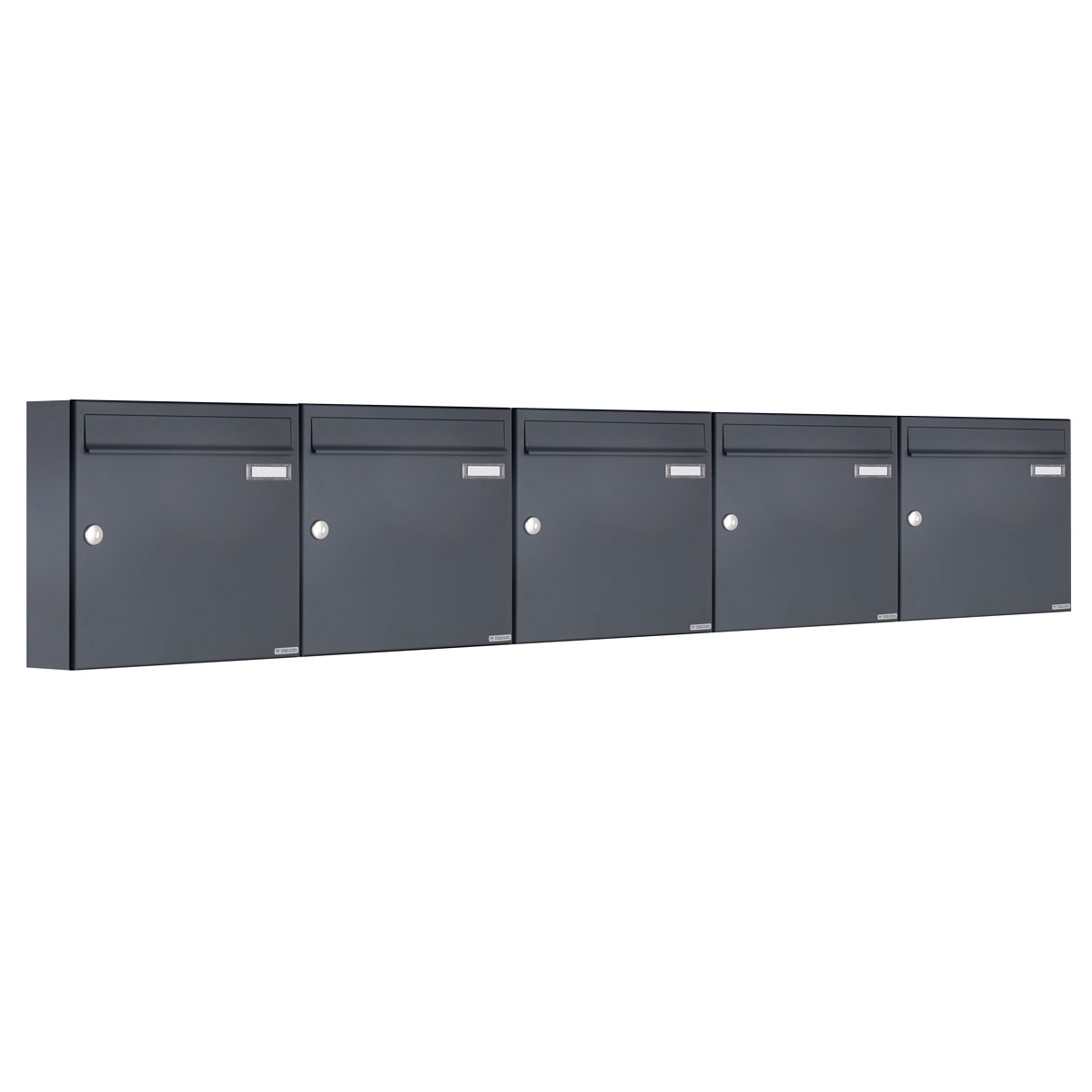 5er 1x5 surface-mounted letterbox design BASIC 382A AP - RAL 7016 anthracite grey