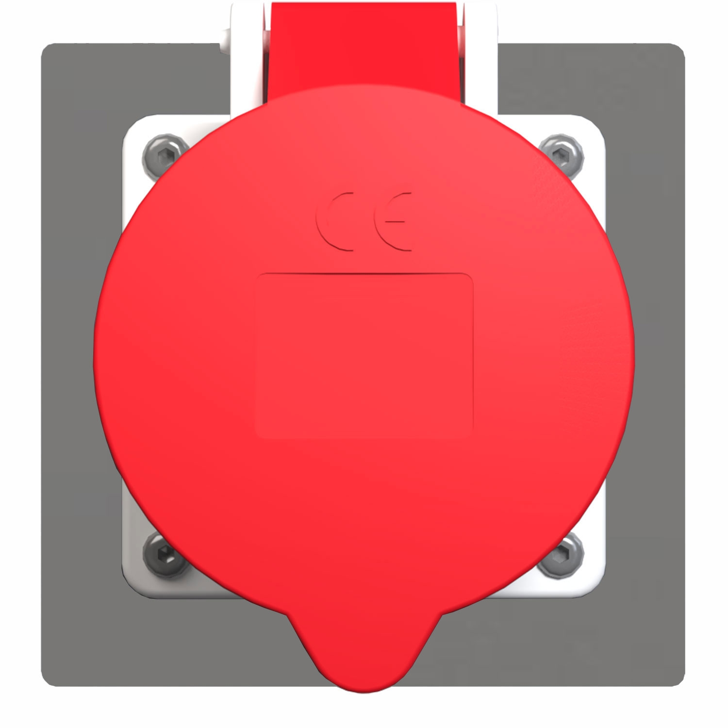 Module met inbouwstopcontact - Mennekes - CEE 32A 5p 400V Kleur: RAL 9007 aluminium fijnstructuur grijs mat