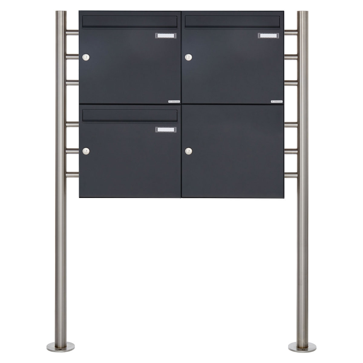 3 x 2 letterbox system freestanding Design BASIC 381 ST-R - RAL 7016 anthracite grey 3 x 2 letterbox system freestanding Design BASIC 381 ST-R - RAL 7016 anthracite grey