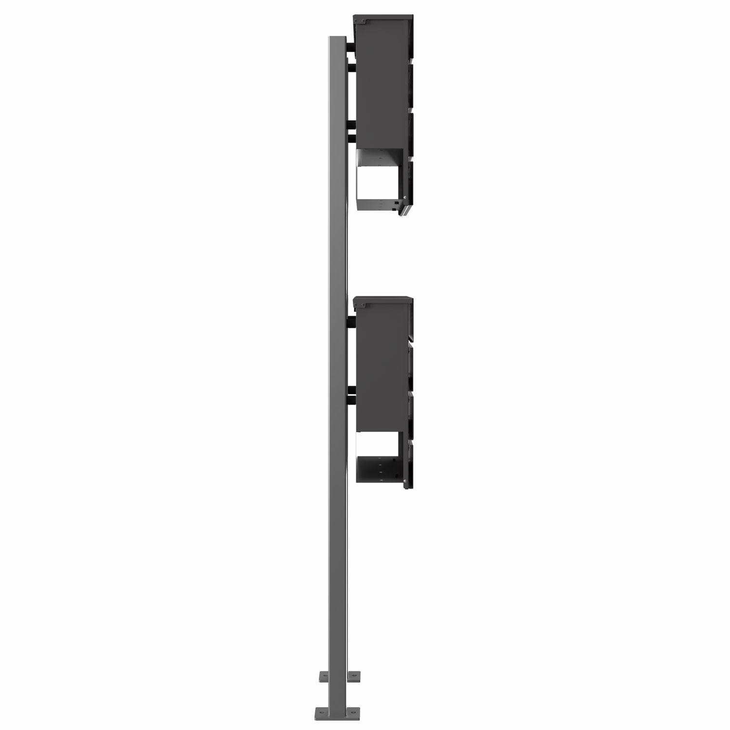 2er Standbriefkasten KANT Edition mit Zeitungsfach - Design Elegance 1 - RAL 7016 anthrazitgrau
