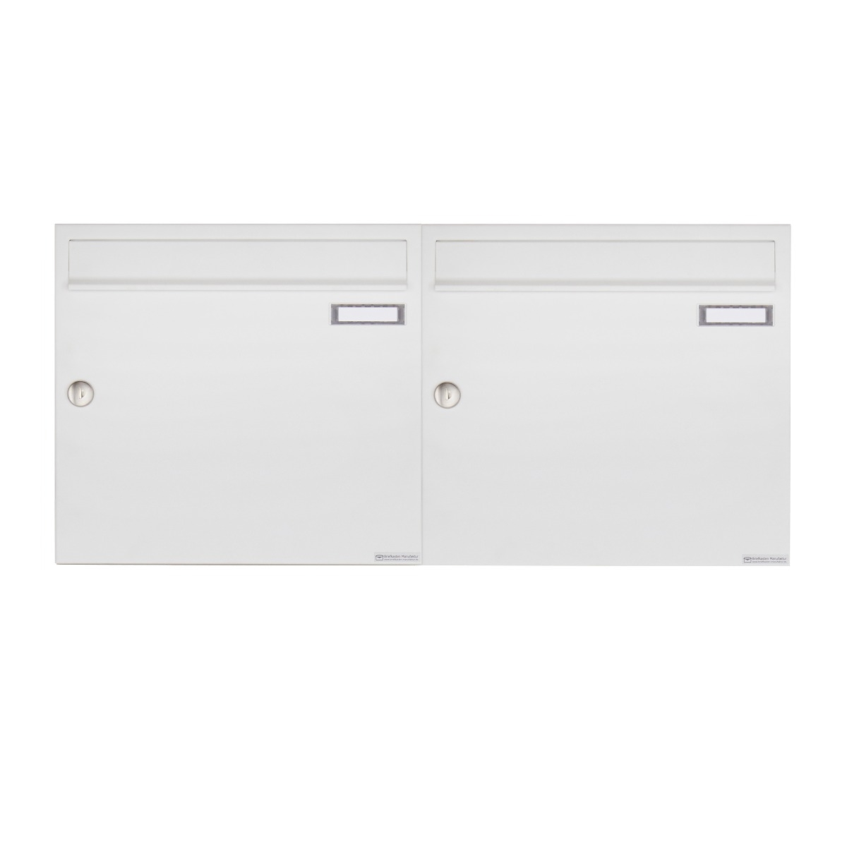 2 x 1 surface-mounted letterbox system Design BASIC 382A AP - RAL 9016 traffic white