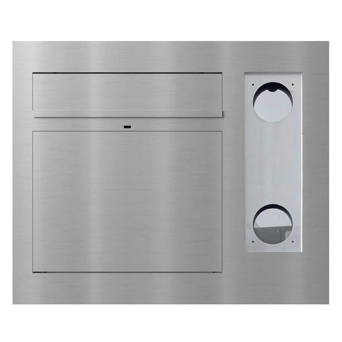 Design Unterputz Briefkasten GRIMM - Edelstahl geschliffen - GIRA System 106 - 3-fach vorbereitet rechts