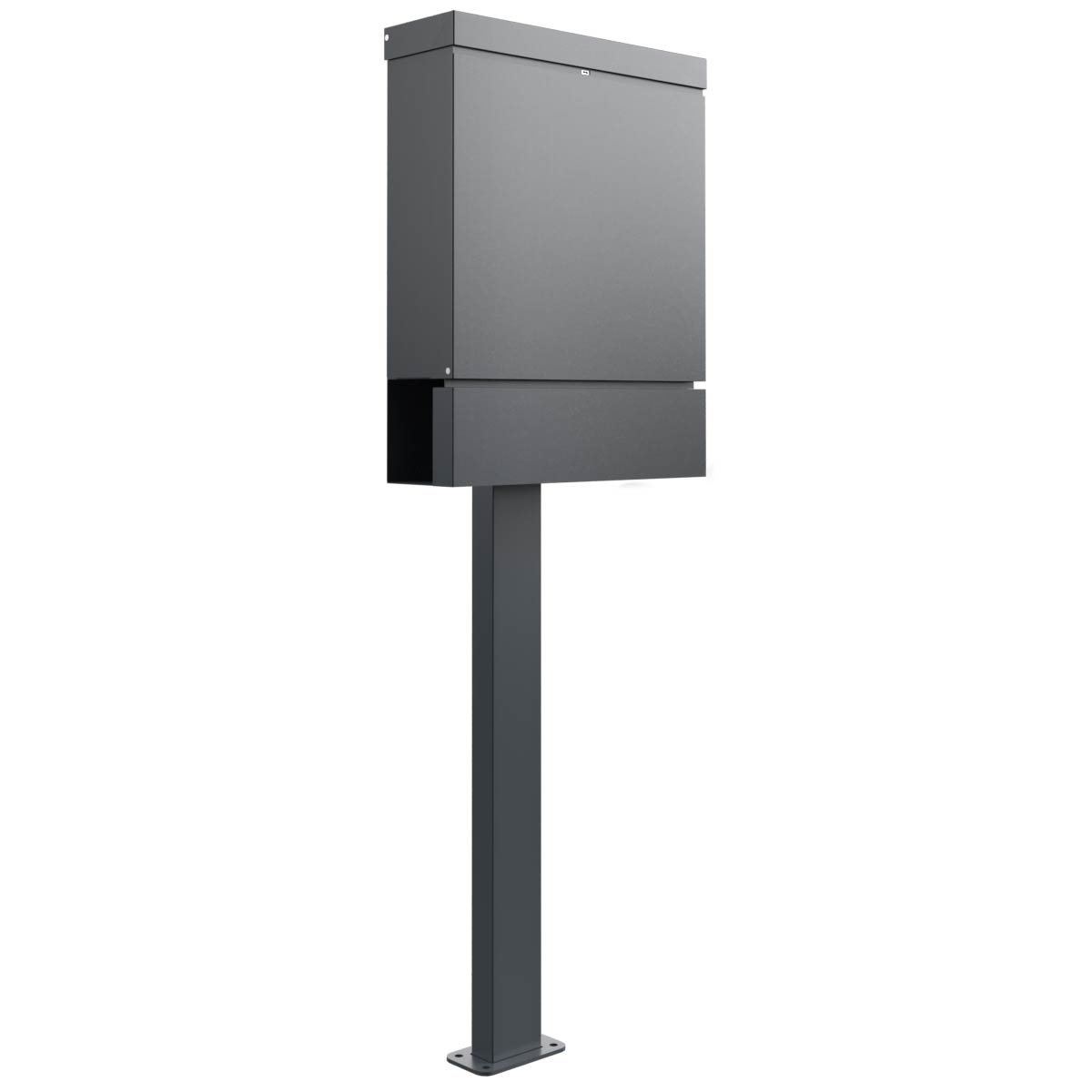 Design Standbriefkasten BRENTANO® ST-BP mit Zeitungsfach - RAL nach Wahl