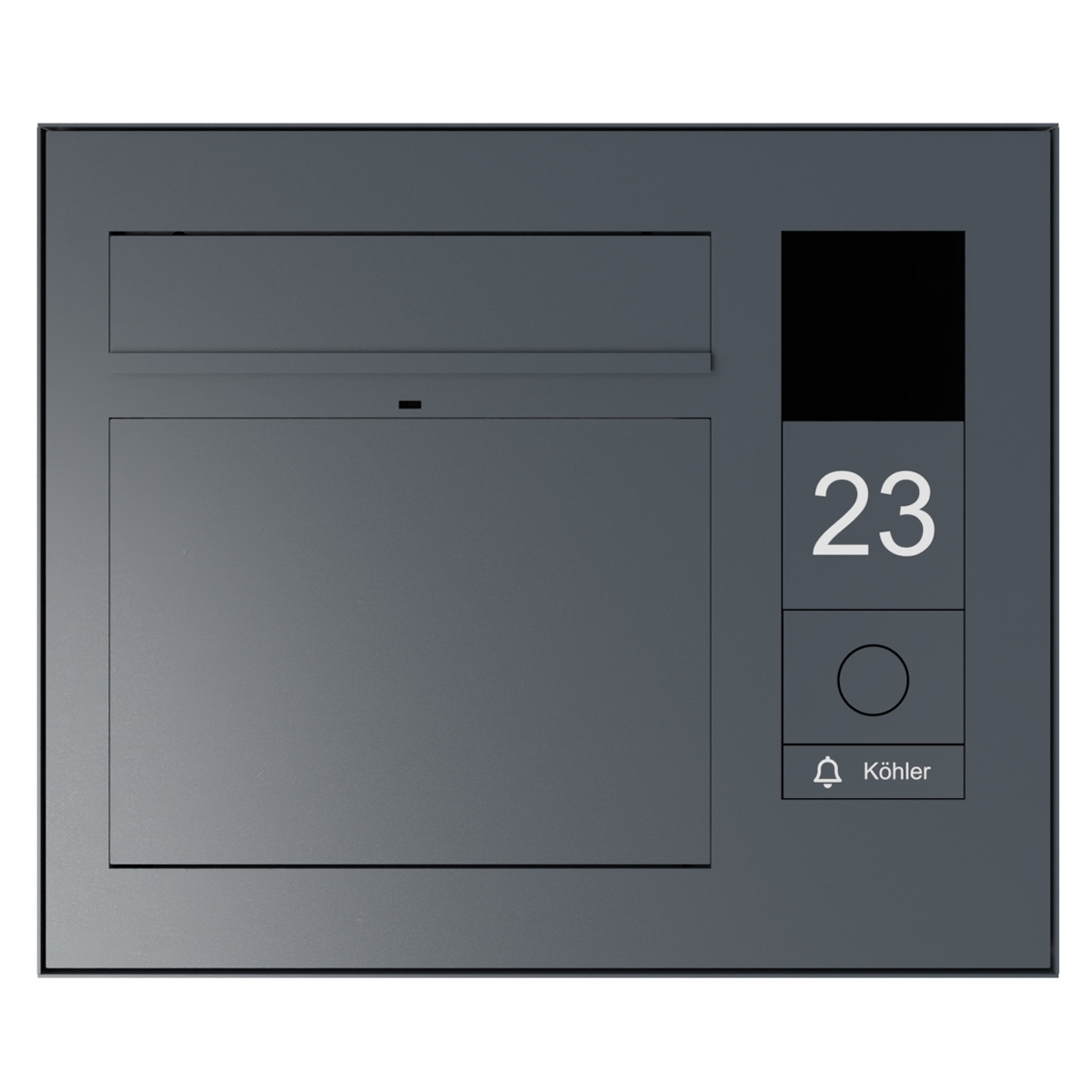 Design surface-mounted letterbox GRIMM - Colour of your choice - GIRA System 106 - 3-gang prepared right