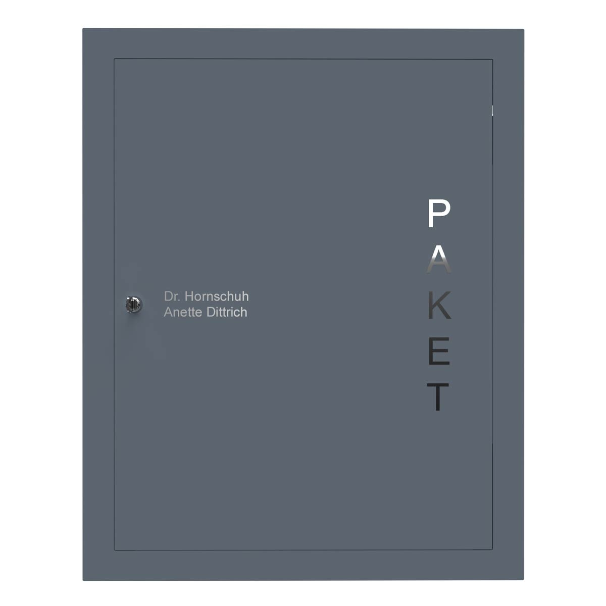Stainless steel flush-mounted parcel box Designer BIG - RAL of your choice Stainless steel flush-mounted parcel box Designer BIG - RAL of your choice