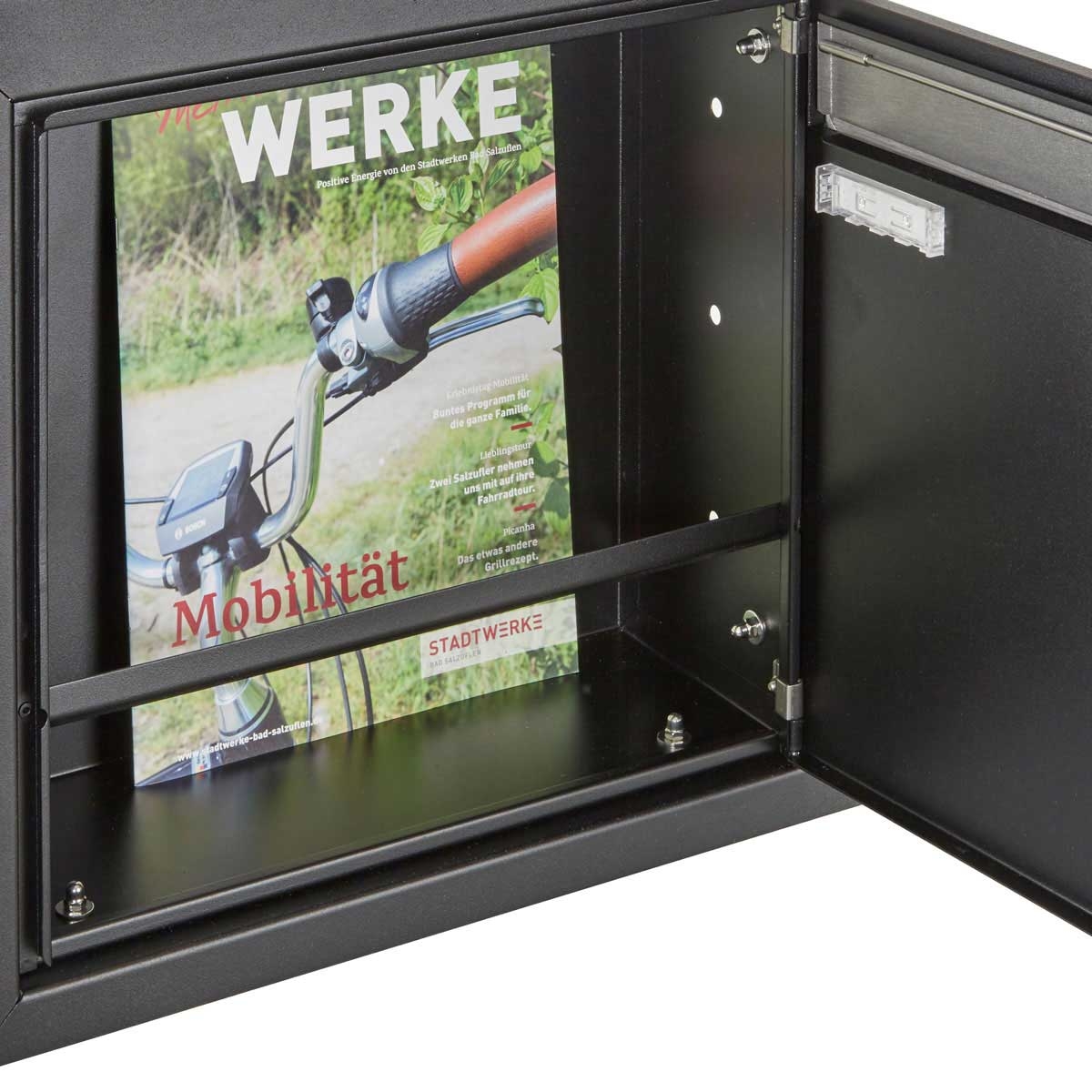 1 flush-mounted letterbox system BASIC - Edition NELLY - BI-Color VA-RAL 7016 anthracite grey 1 flush-mounted letterbox system BASIC - Edition NELLY - BI-Color VA-RAL 7016 anthracite grey