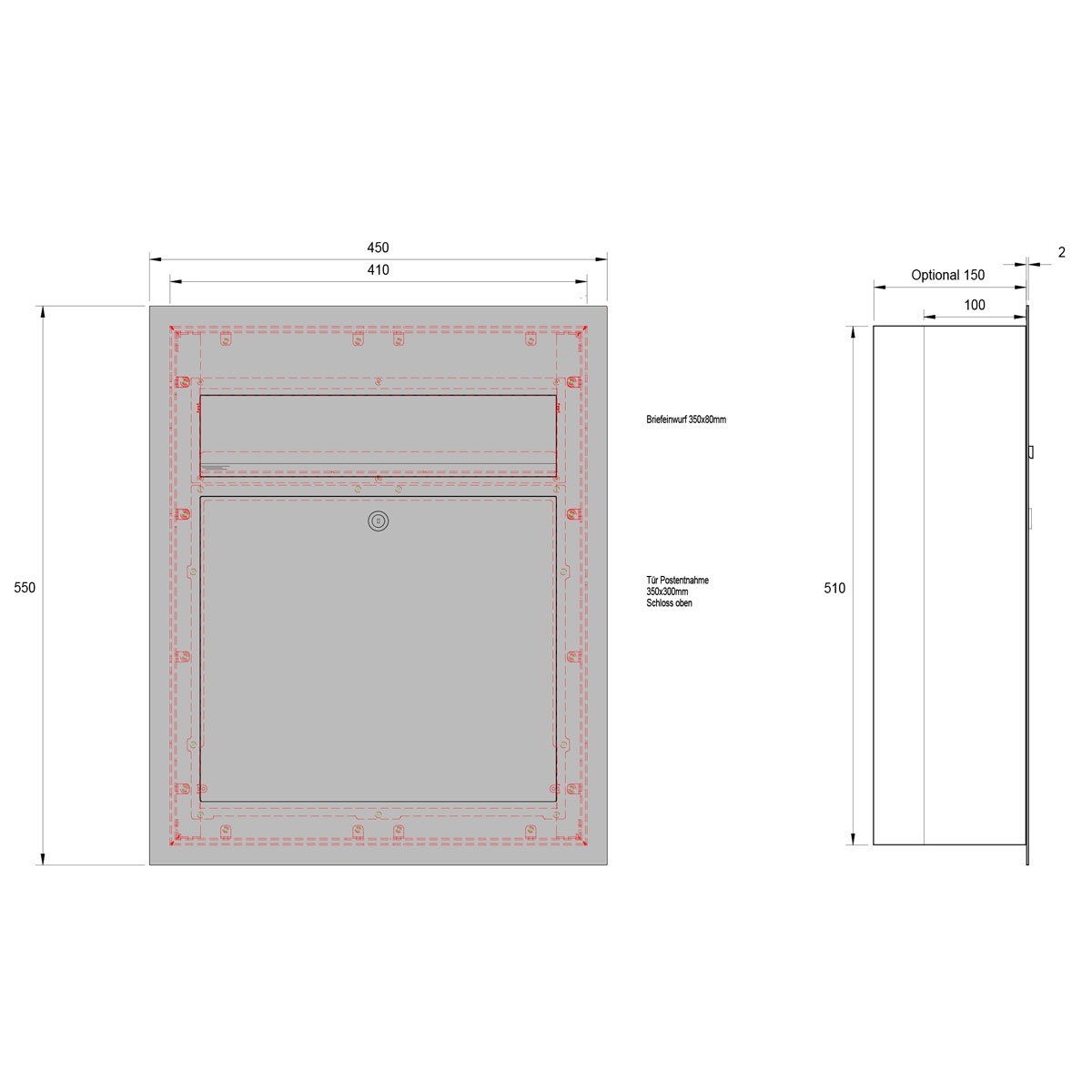 Edelstahl Design Briefkasten DESIGNER Style BIG Edelstahl Design Briefkasten DESIGNER Style BIG