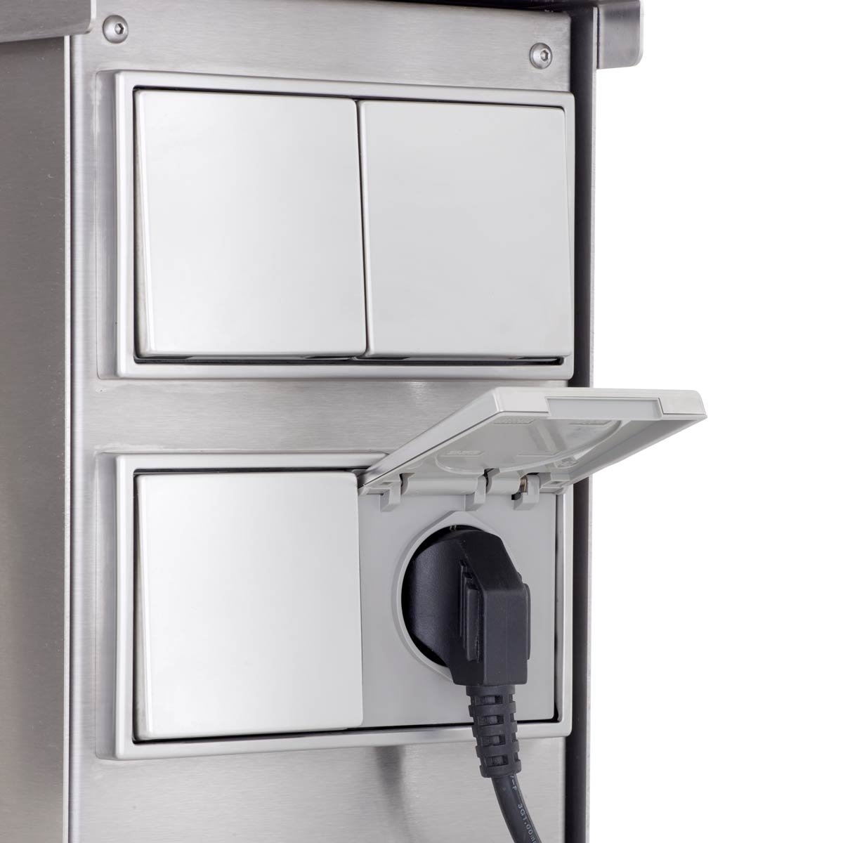 Socket outlet pillar BASIC 372 for floor mounting - polished V2A stainless steel Socket outlet pillar BASIC 372 for floor mounting - polished V2A stainless steel