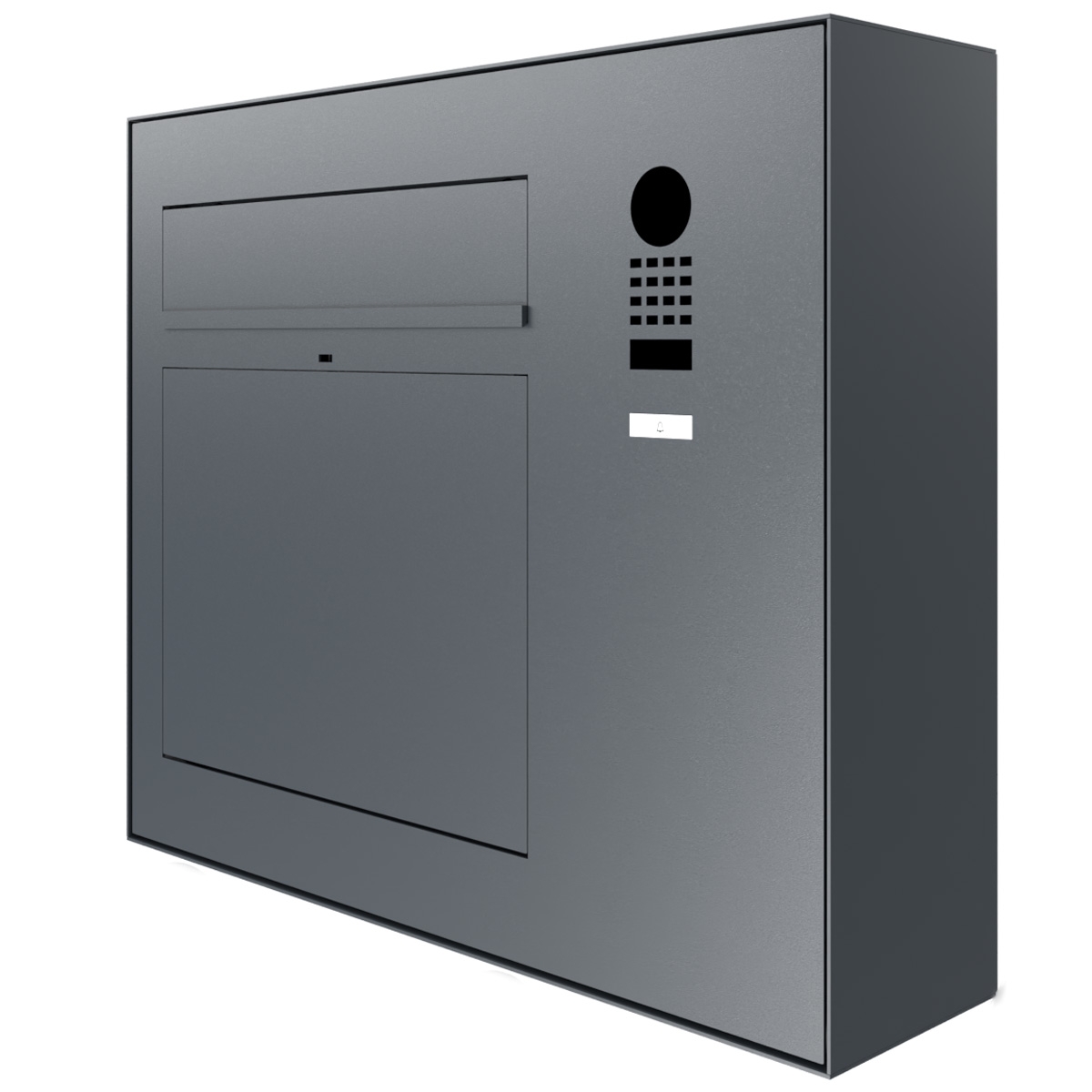 Design surface-mounted letterbox GRIMM - colour of your choice with DoorBird video intercom right