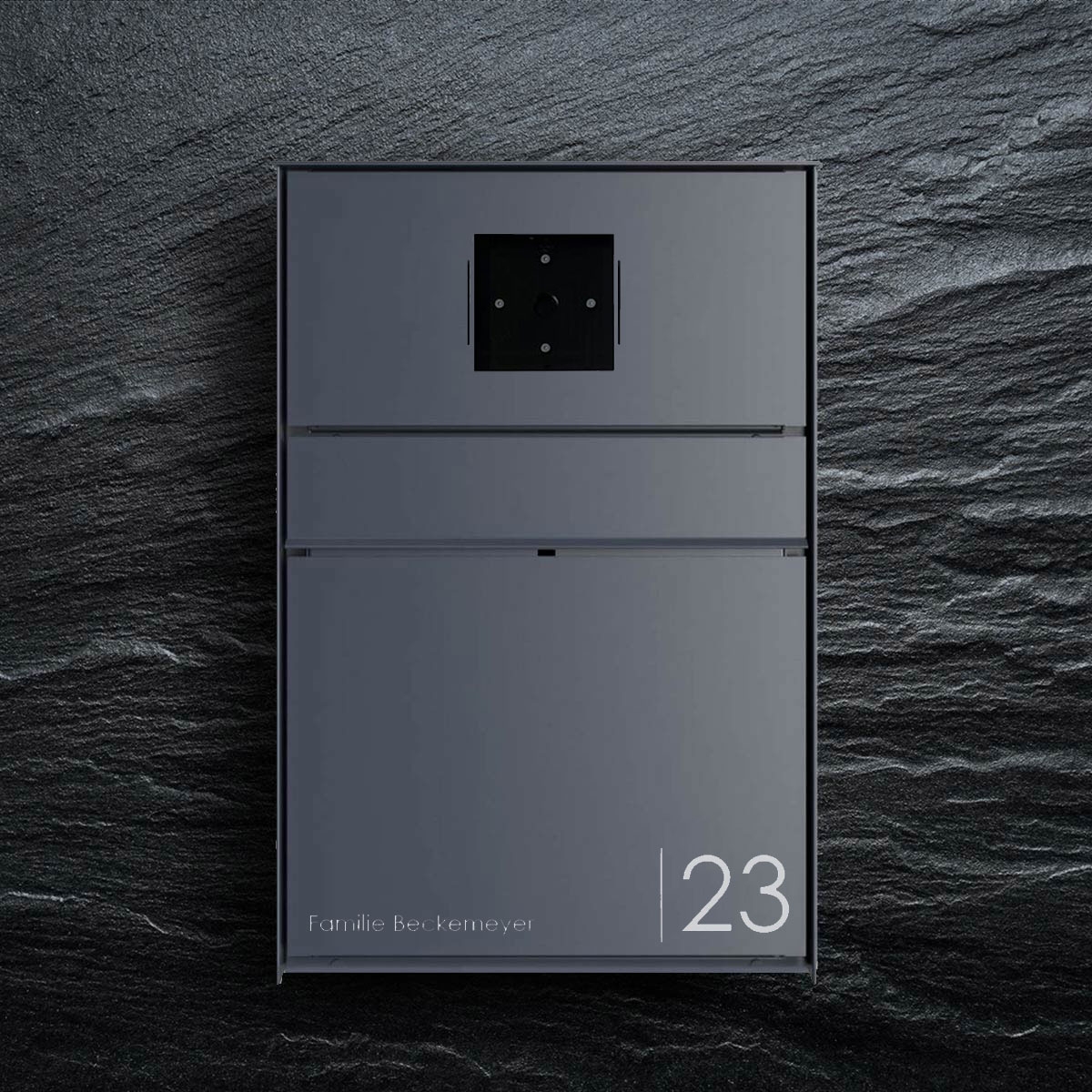 Design Aufputz Briefkasten GOETHE AP - RAL nach Wahl - LOXONE Intercom/Code Touch vorbereitet