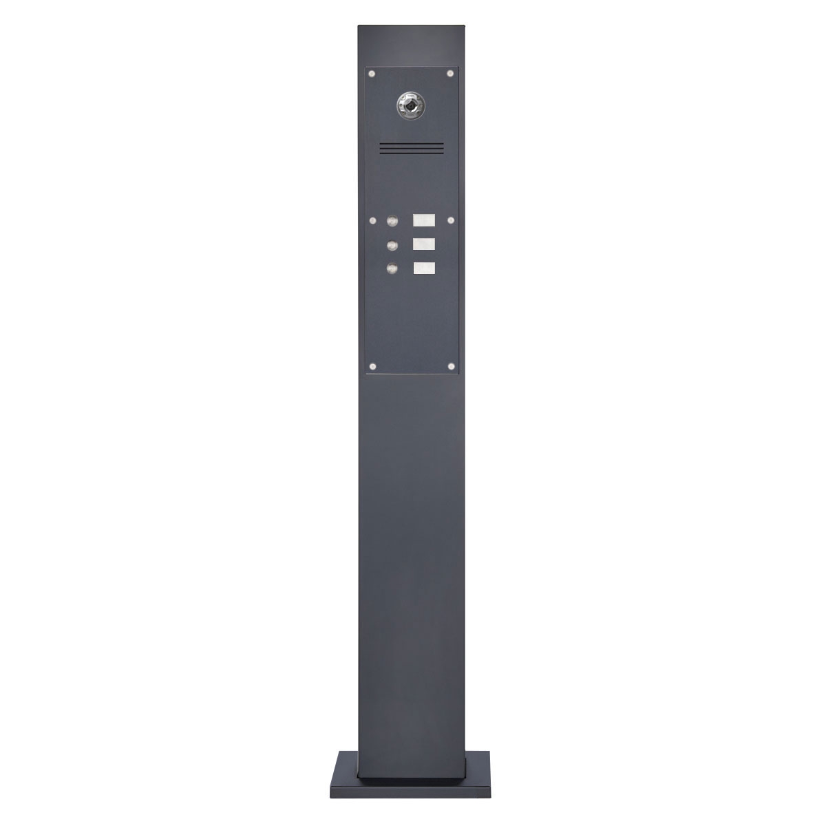 e6119badef7c5bcb388c84d734ba8c4e9940e53f Klingelstele Designer - Edelstahl V2A pulverbeschichtet - 3 Partei - INDIVIDUELL