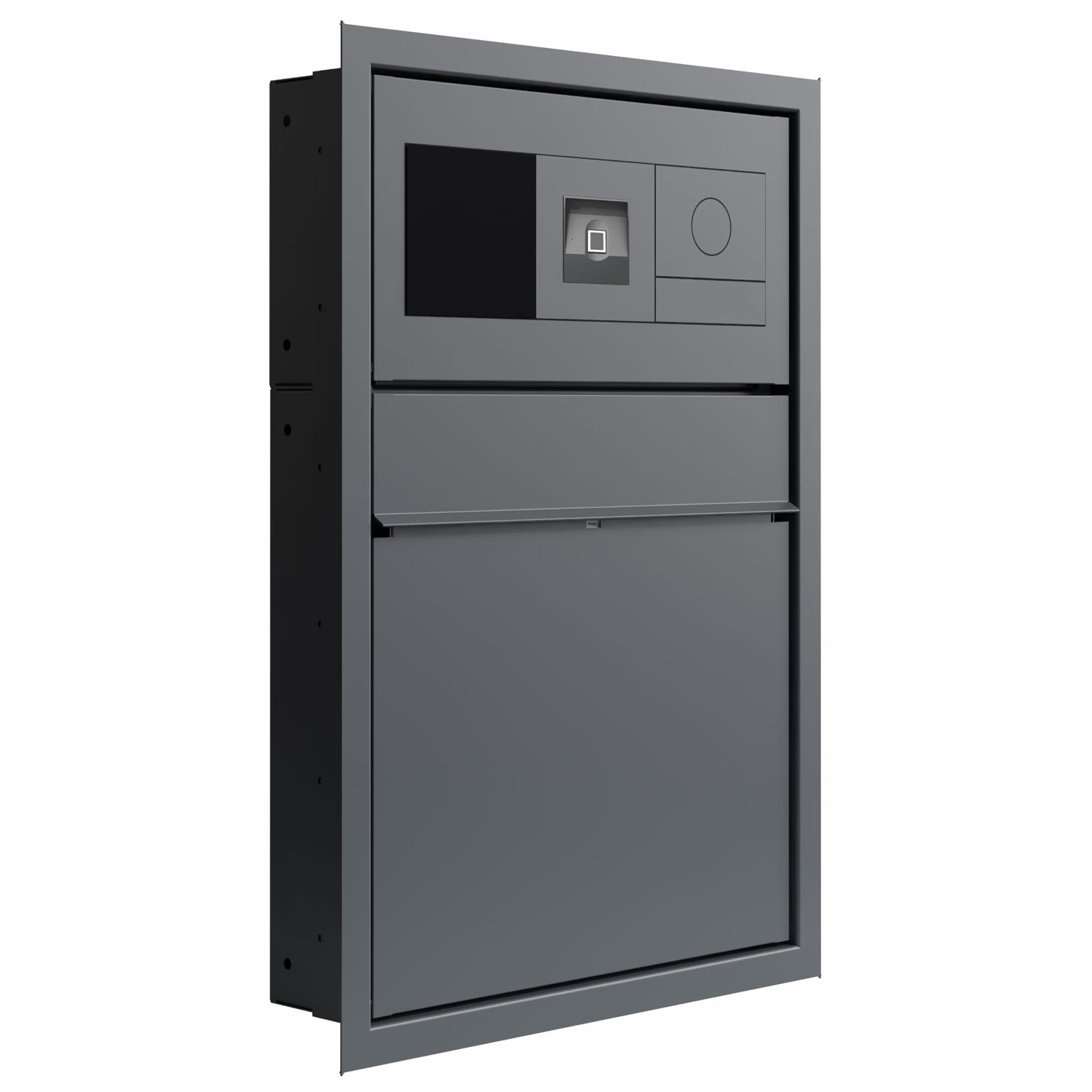 Design-inbouwbrievenbus GOETHE UP - RAL naar keuze - GIRA Systeem 106 Keyless In - VIDEO complete set