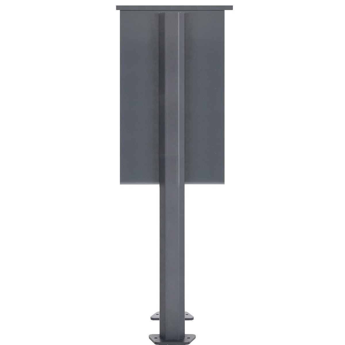 7-post letterbox design BASIC 385P ST-T with bell box - stainless steel RAL 7016 anthracite