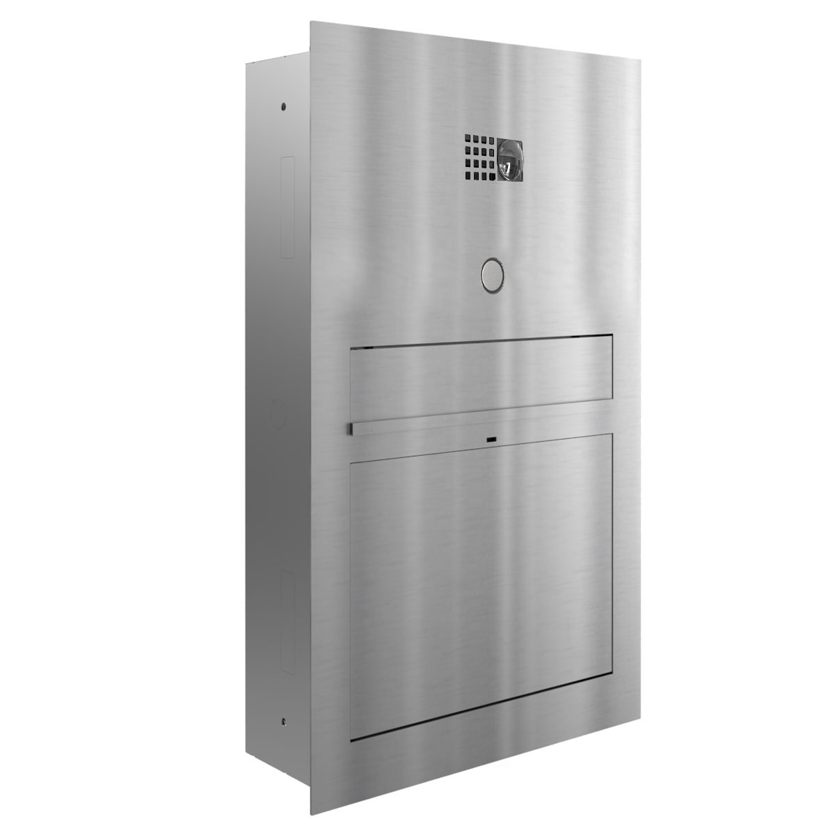 Design flush-mounted letterbox GRIMM - polished stainless steel with COMELIT Ultra - VIDEO set