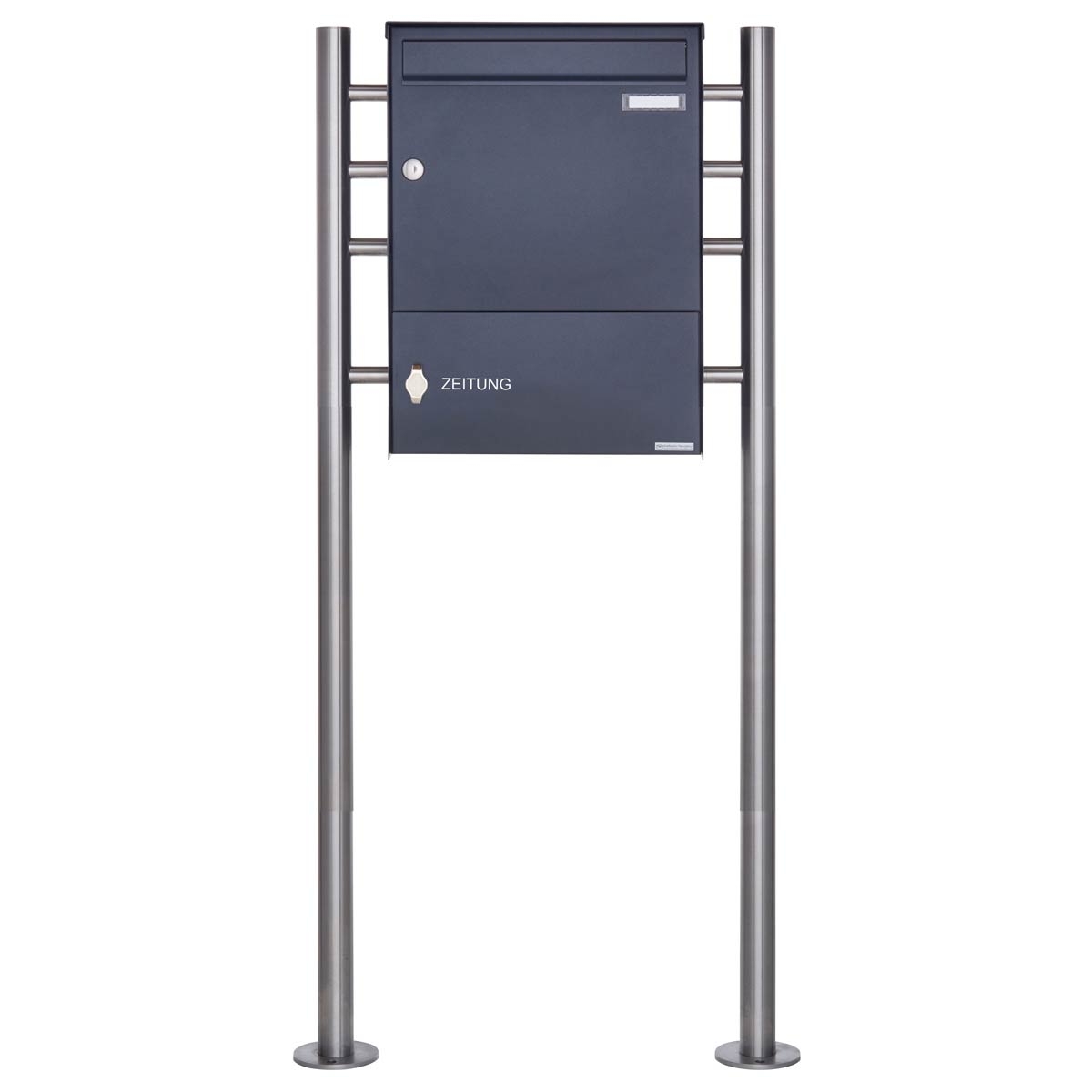Pedestal letterbox Design BASIC Plus 381X ST-R with closed newspaper compartment - RAL of your choice Pedestal letterbox Design BASIC Plus 381X ST-R with closed newspaper compartment - RAL of your choice